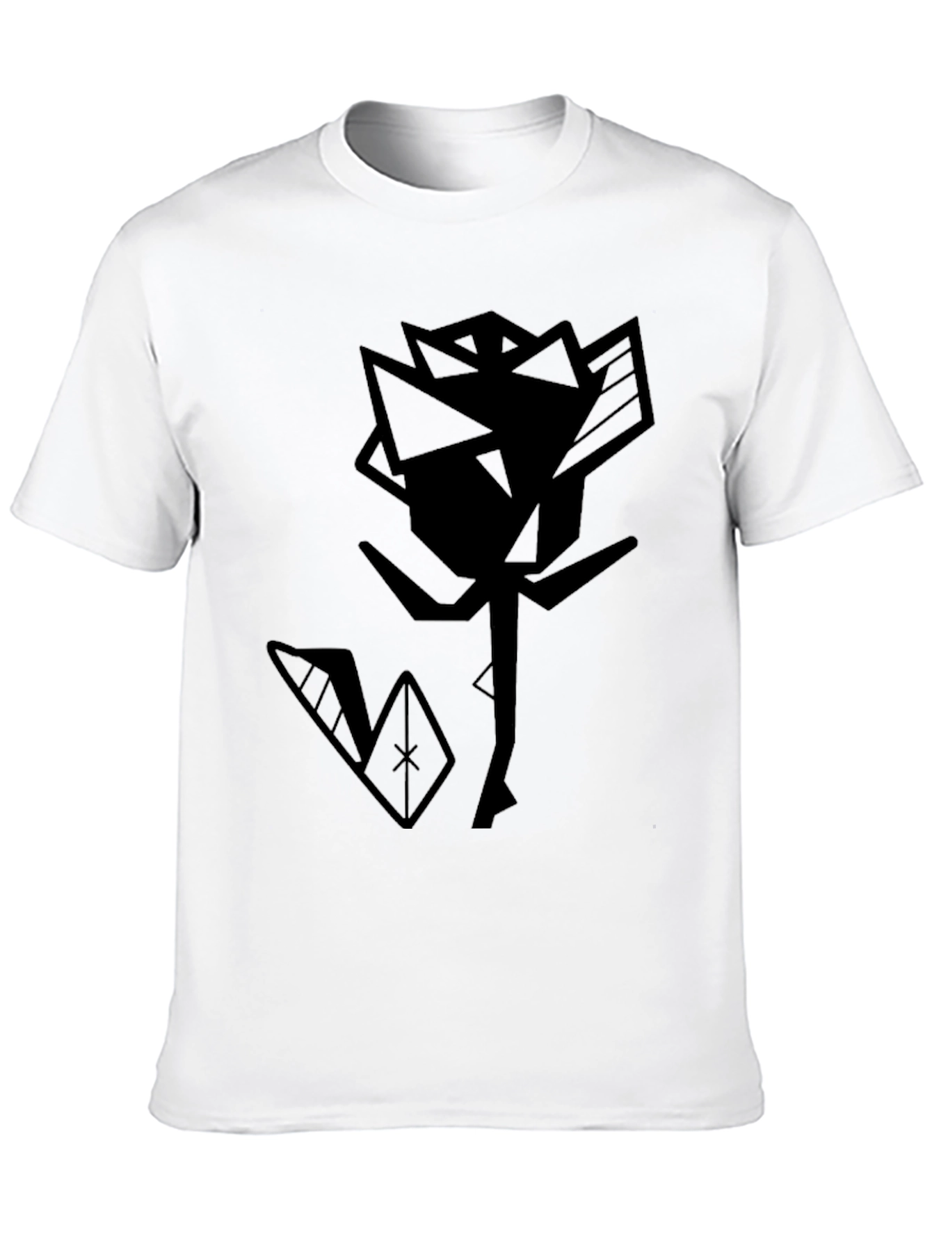 Abstract Rose Graphic Tee - Modern Black T-Shirt
