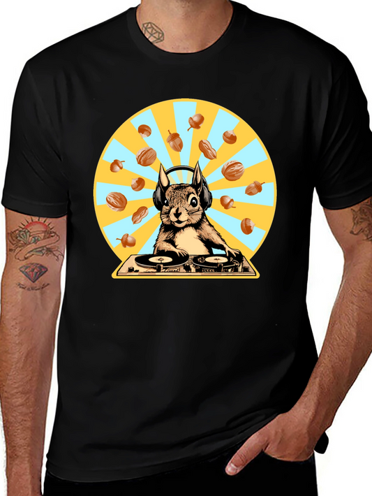DJ Squirrel T-Shirt - Funky Animal Graphic Tee