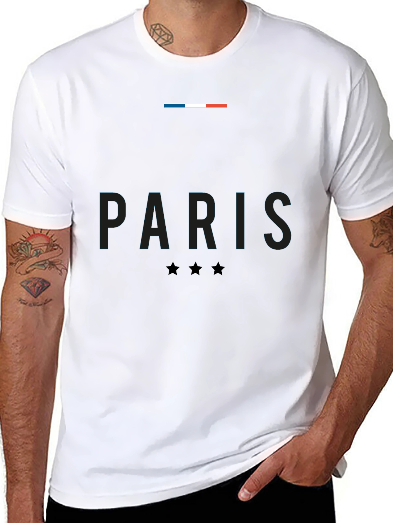 Paris France T-Shirt - French Flag & Stars