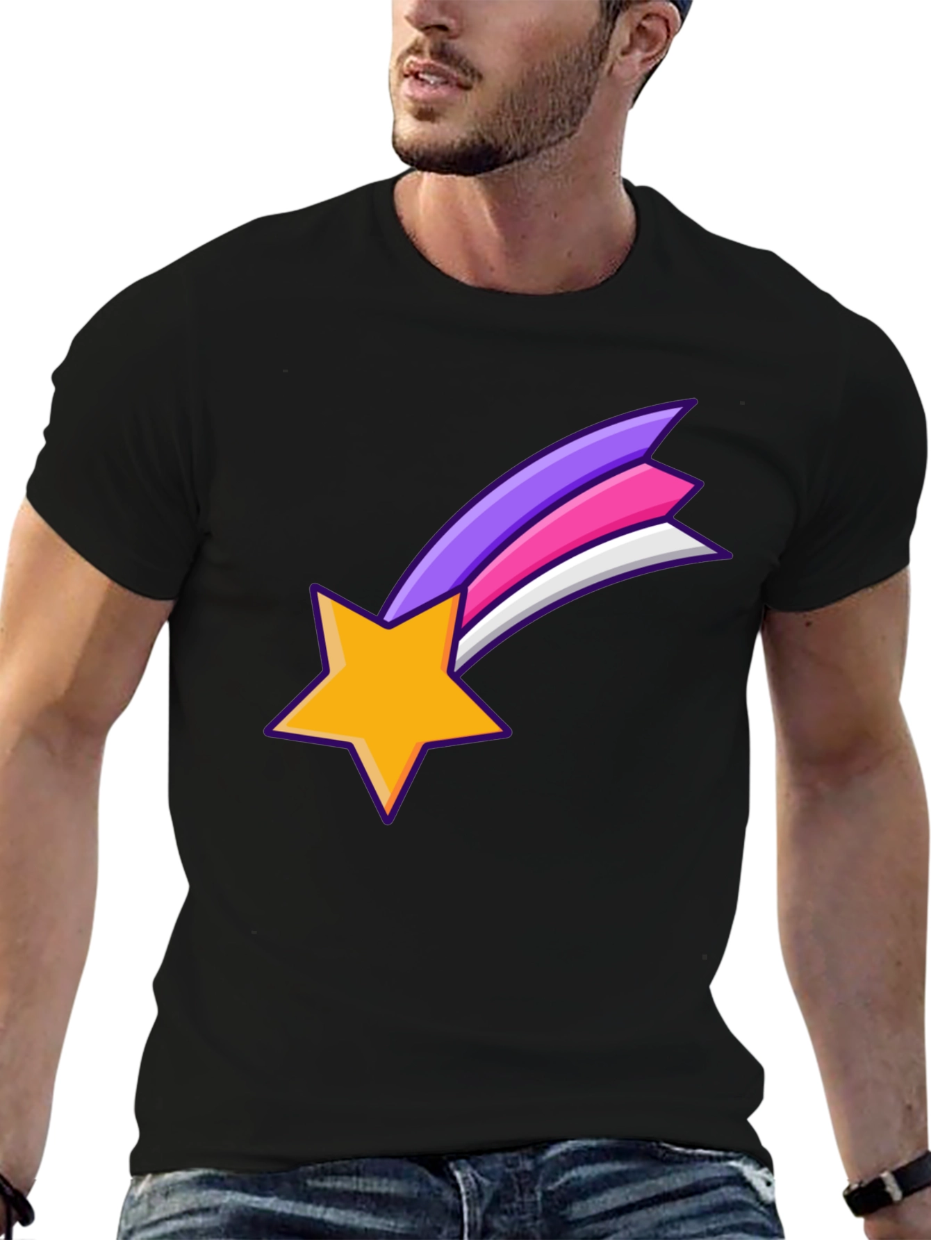 Shooting Star Graphic Black T-Shirt