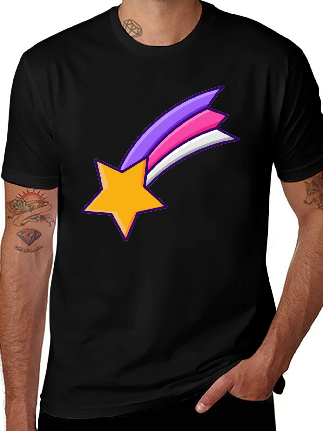 Shooting Star Graphic Black T-Shirt