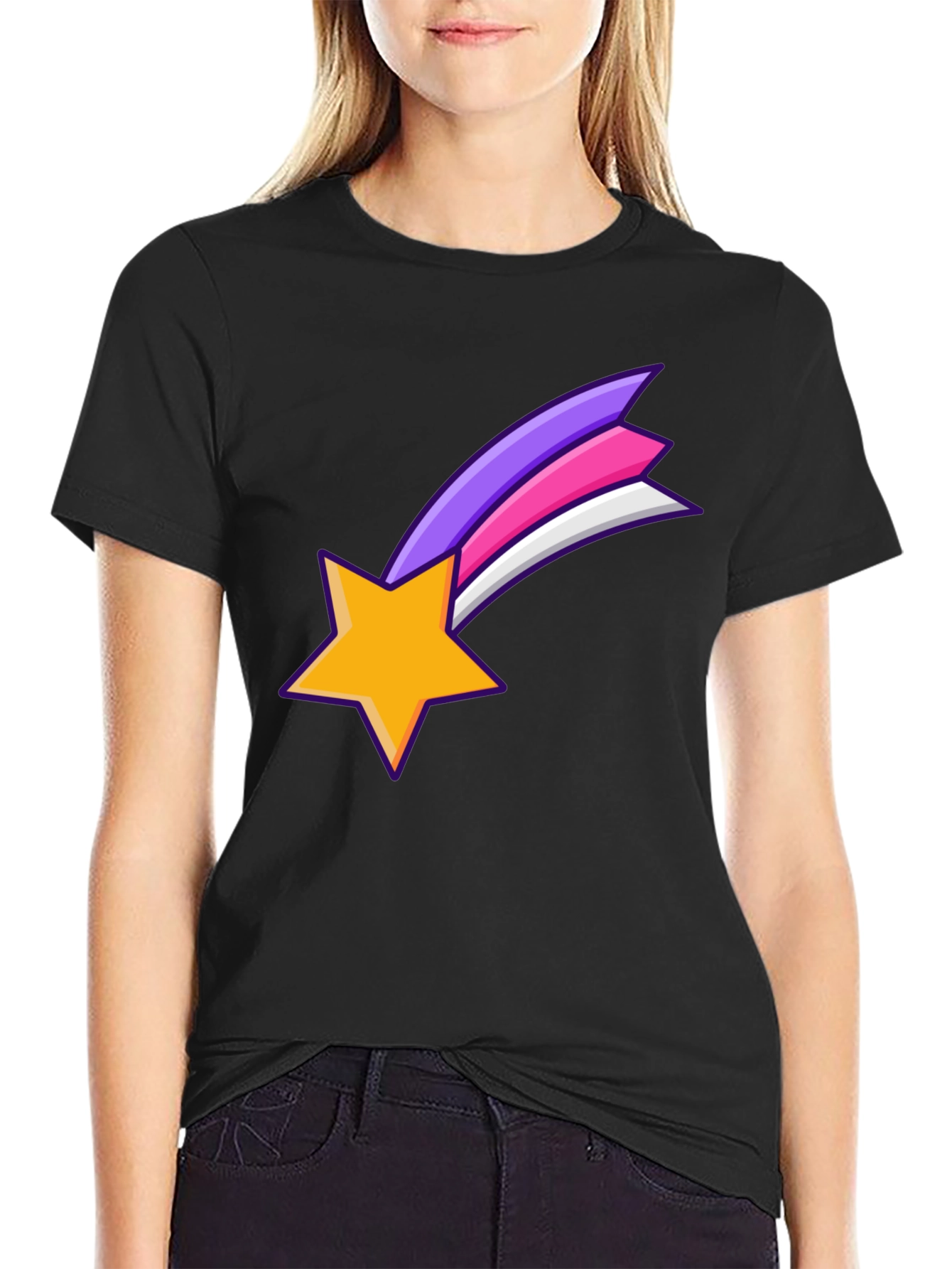 Shooting Star Graphic Black T-Shirt