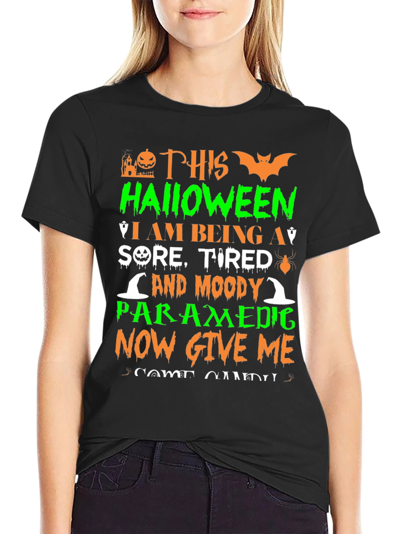 Halloween Paramedic T-Shirt: Sore Tired & Moody!