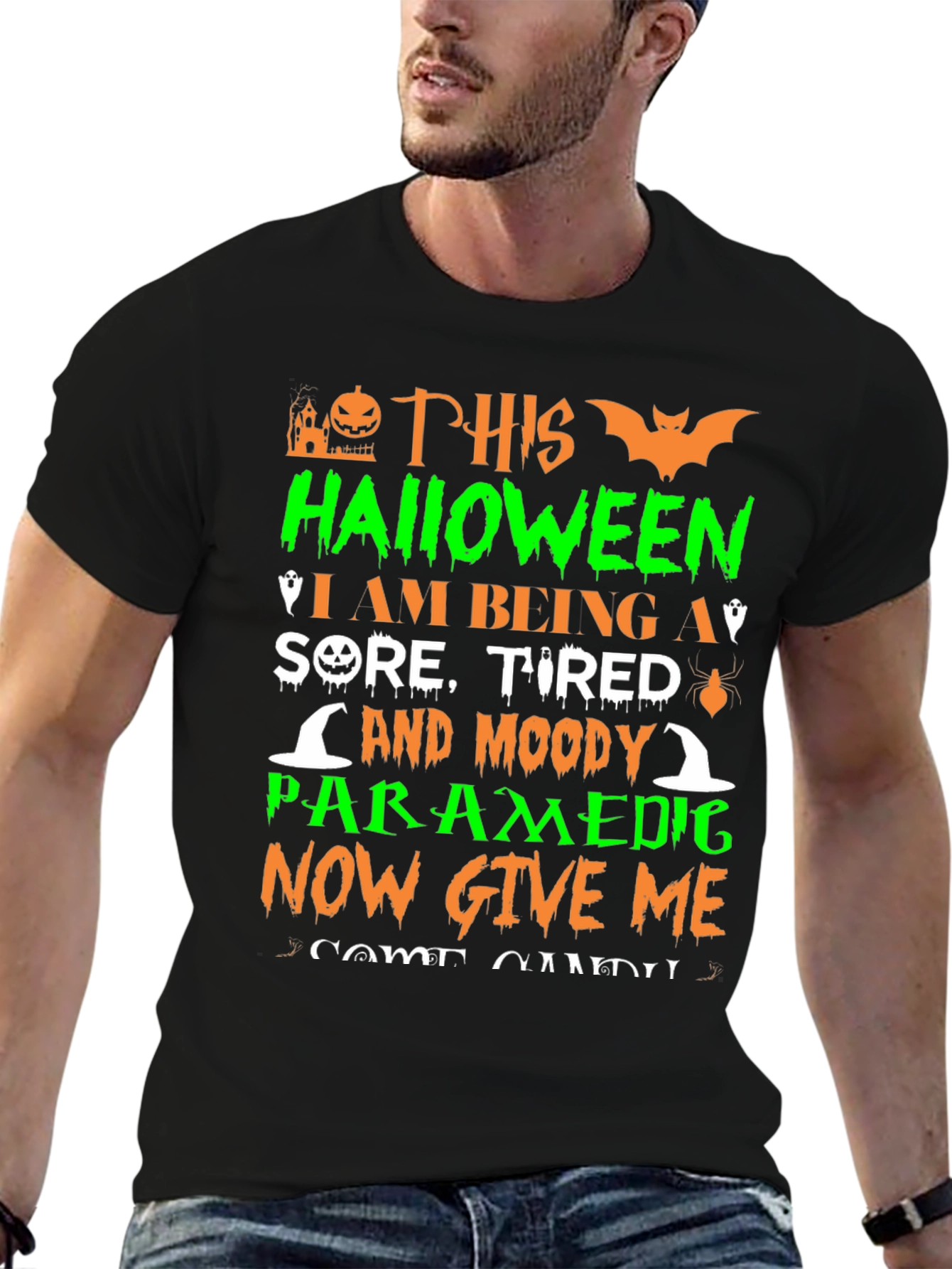 Halloween Paramedic T-Shirt: Sore Tired & Moody!