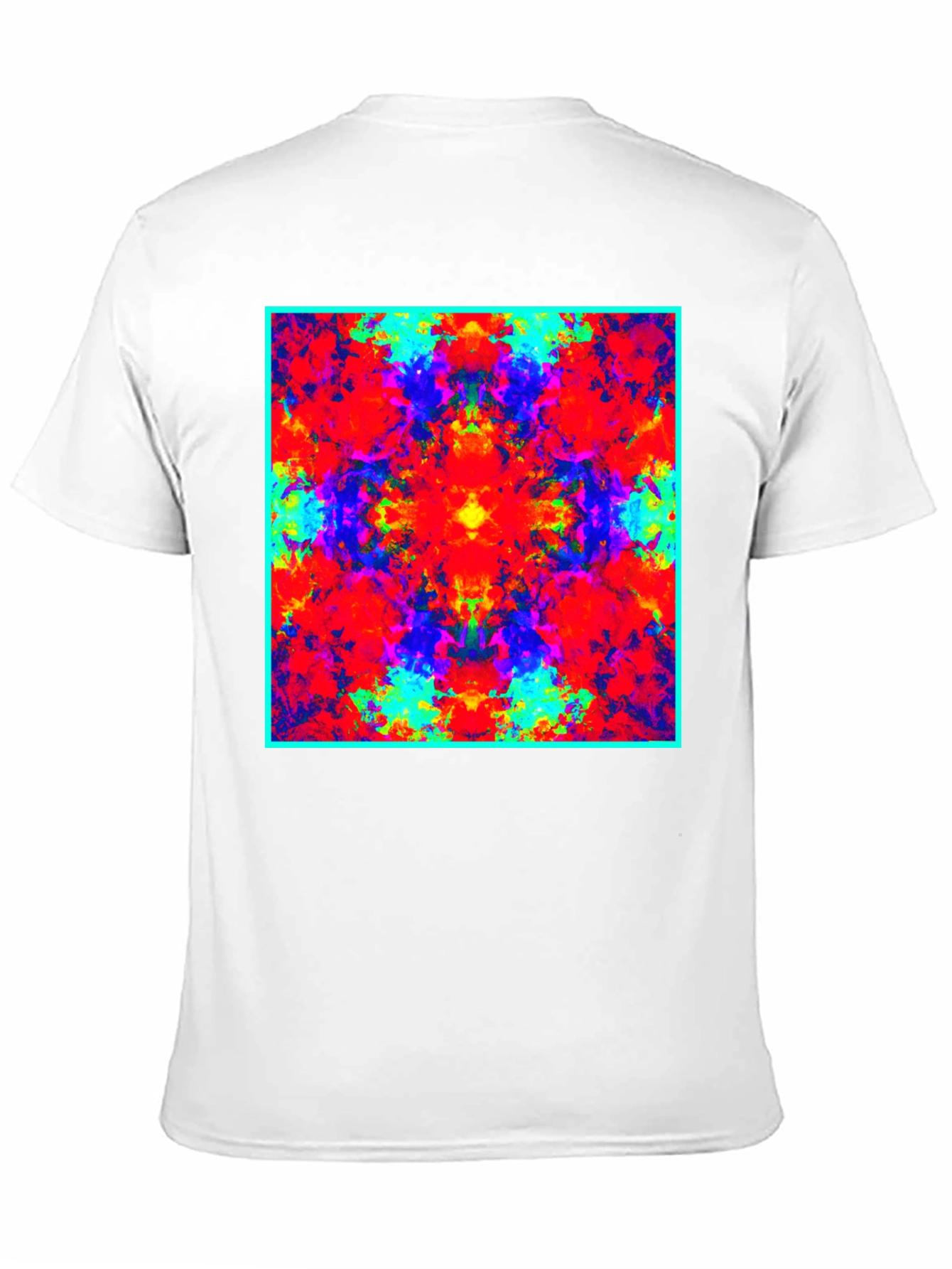 Psychedelic Square Graphic Print Black T-Shirt