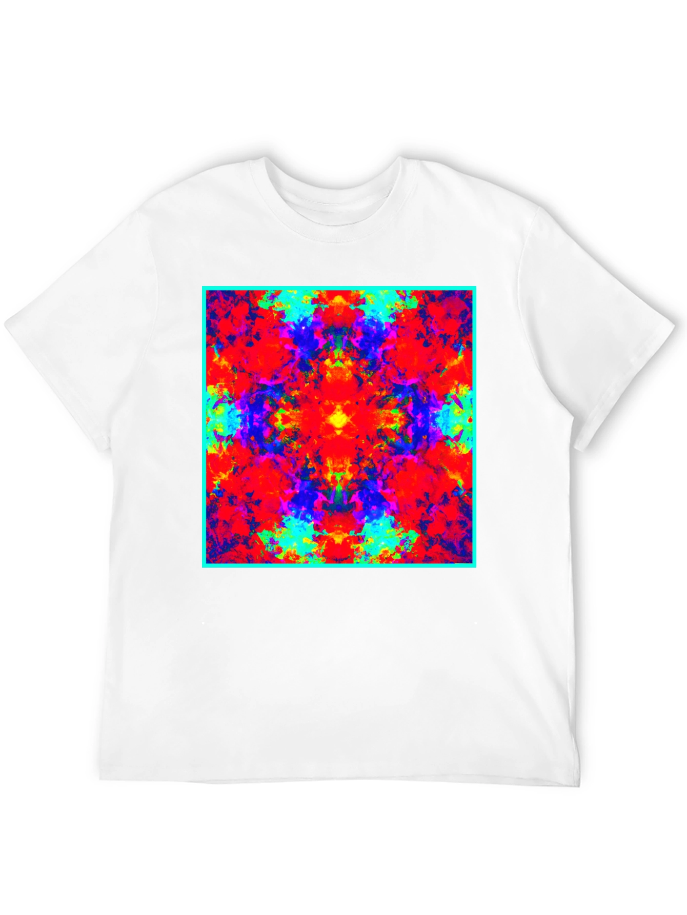 Psychedelic Square Graphic Print Black T-Shirt