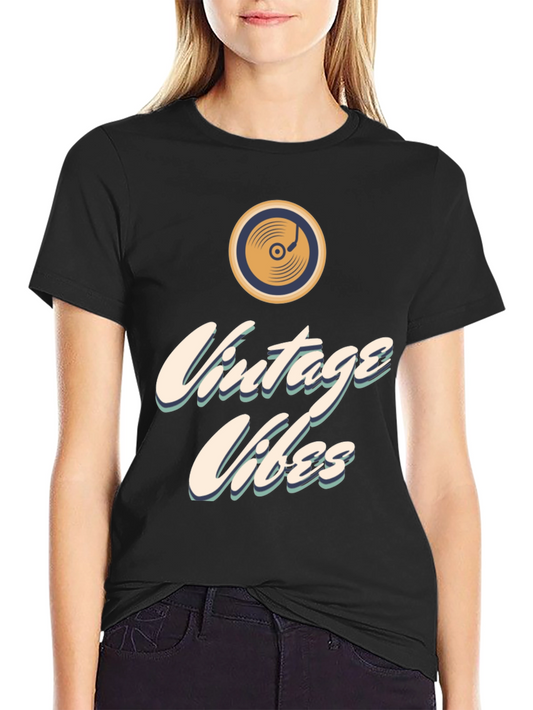 Vintage Vibes Graphic Tee - Classic Vinyl Design
