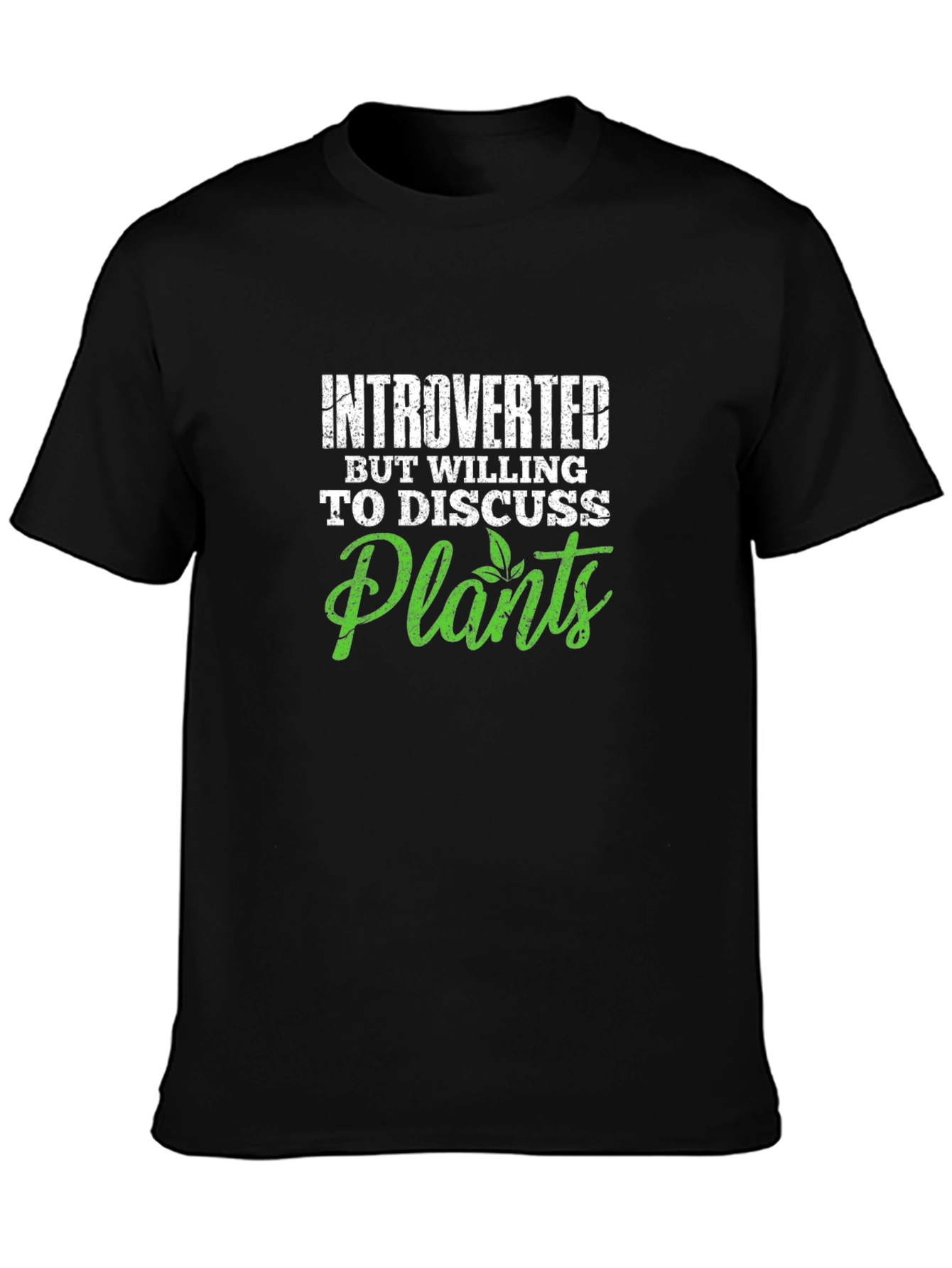 Introverted Plants Graphic Tee - Black Unisex T-Shirt