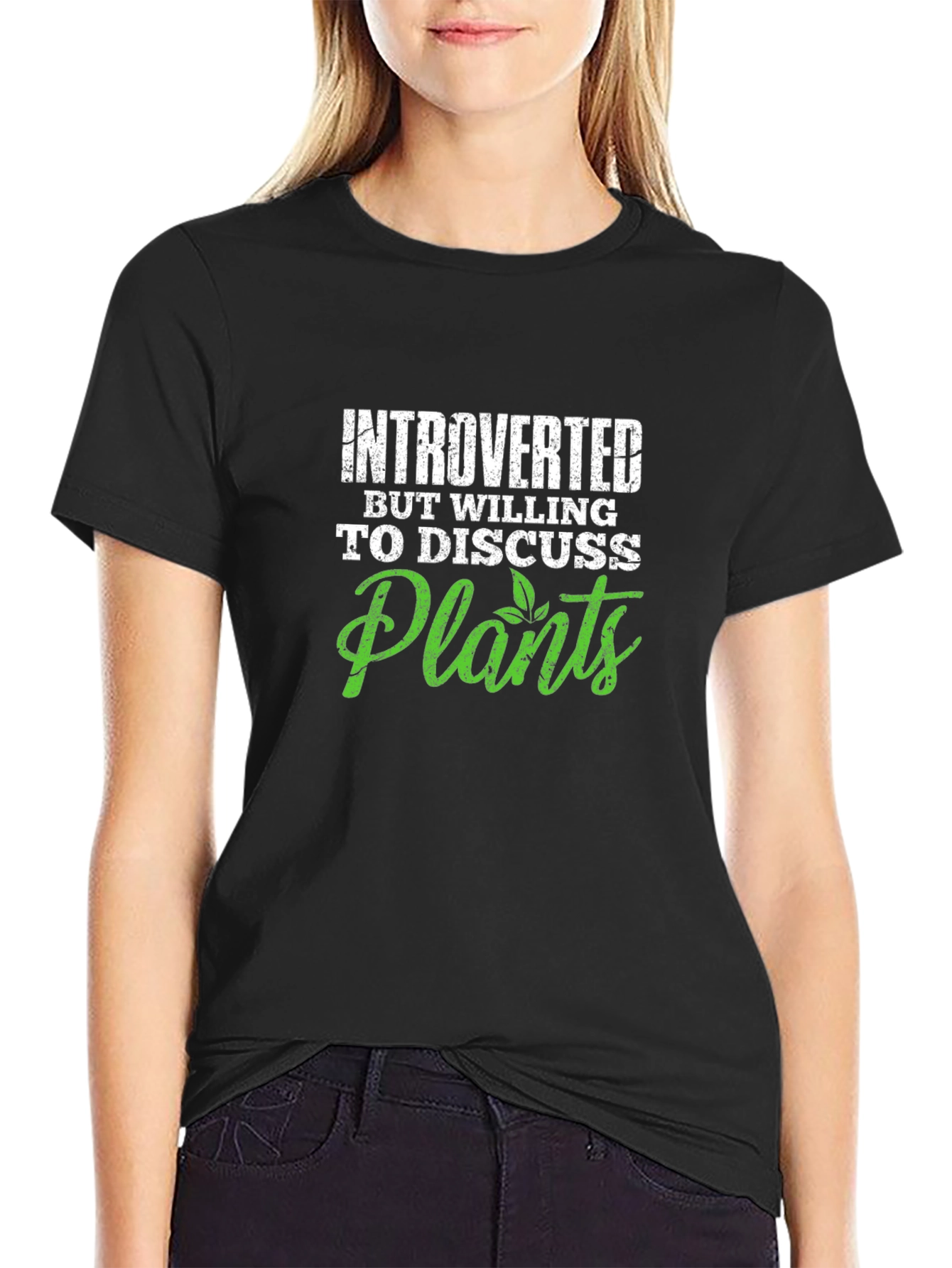 Introverted Plants Graphic Tee - Black Unisex T-Shirt