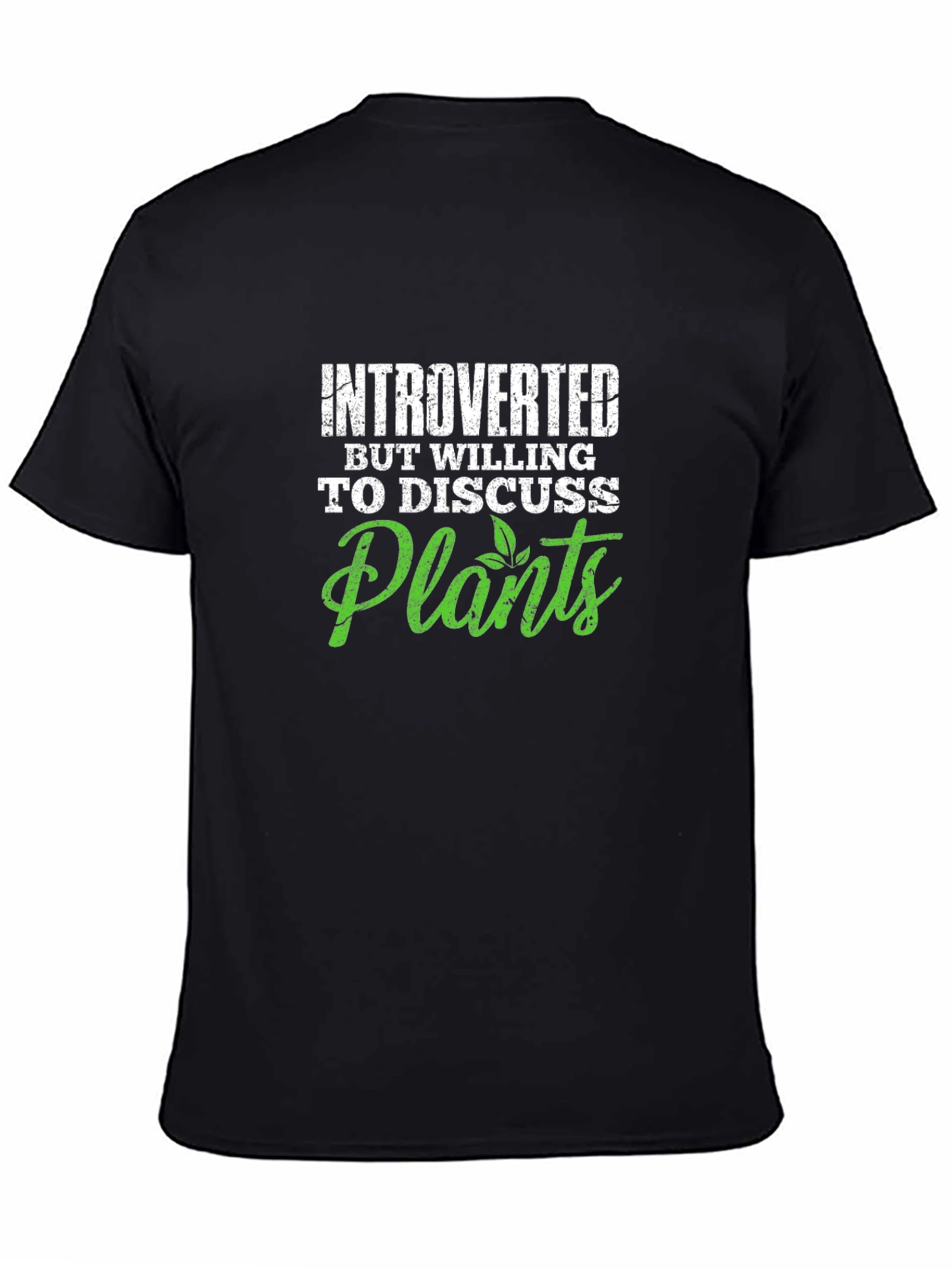 Introverted Plants Graphic Tee - Black Unisex T-Shirt