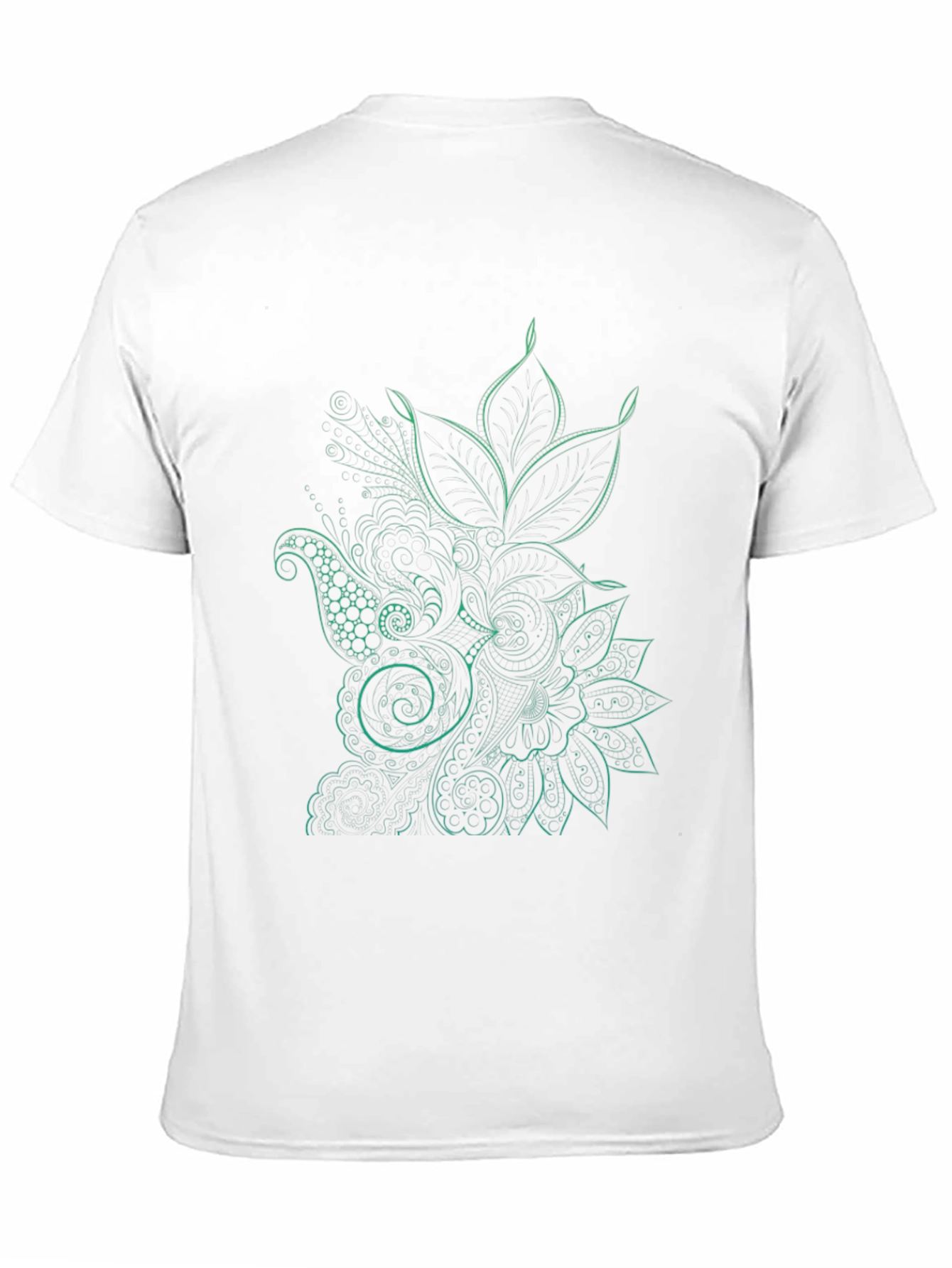 Mens Black T-Shirt with Floral Design