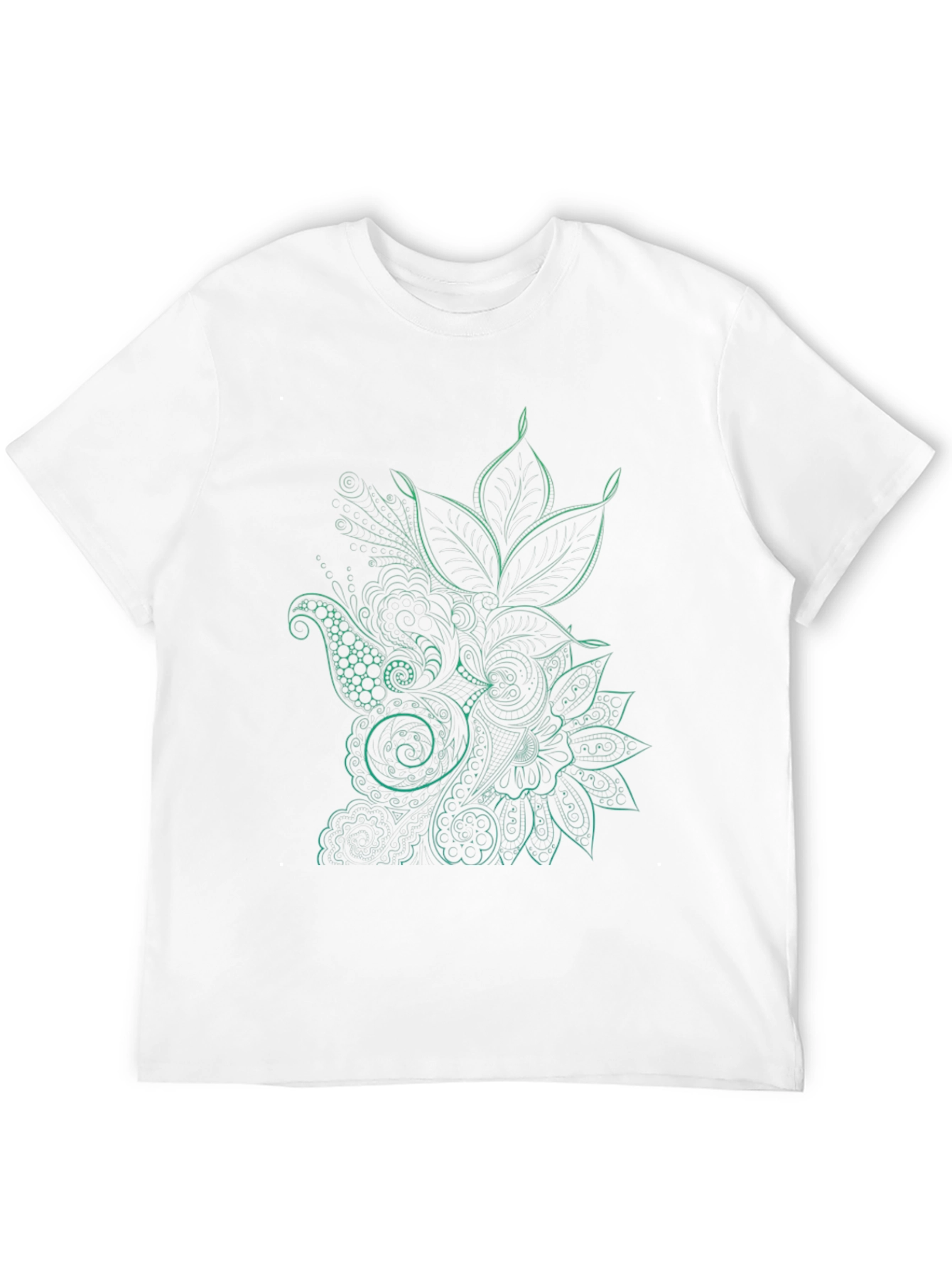 Mens Black T-Shirt with Floral Design