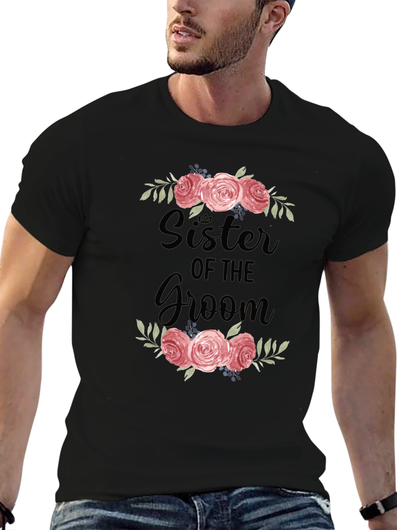 Sister of the Groom Floral T-Shirt