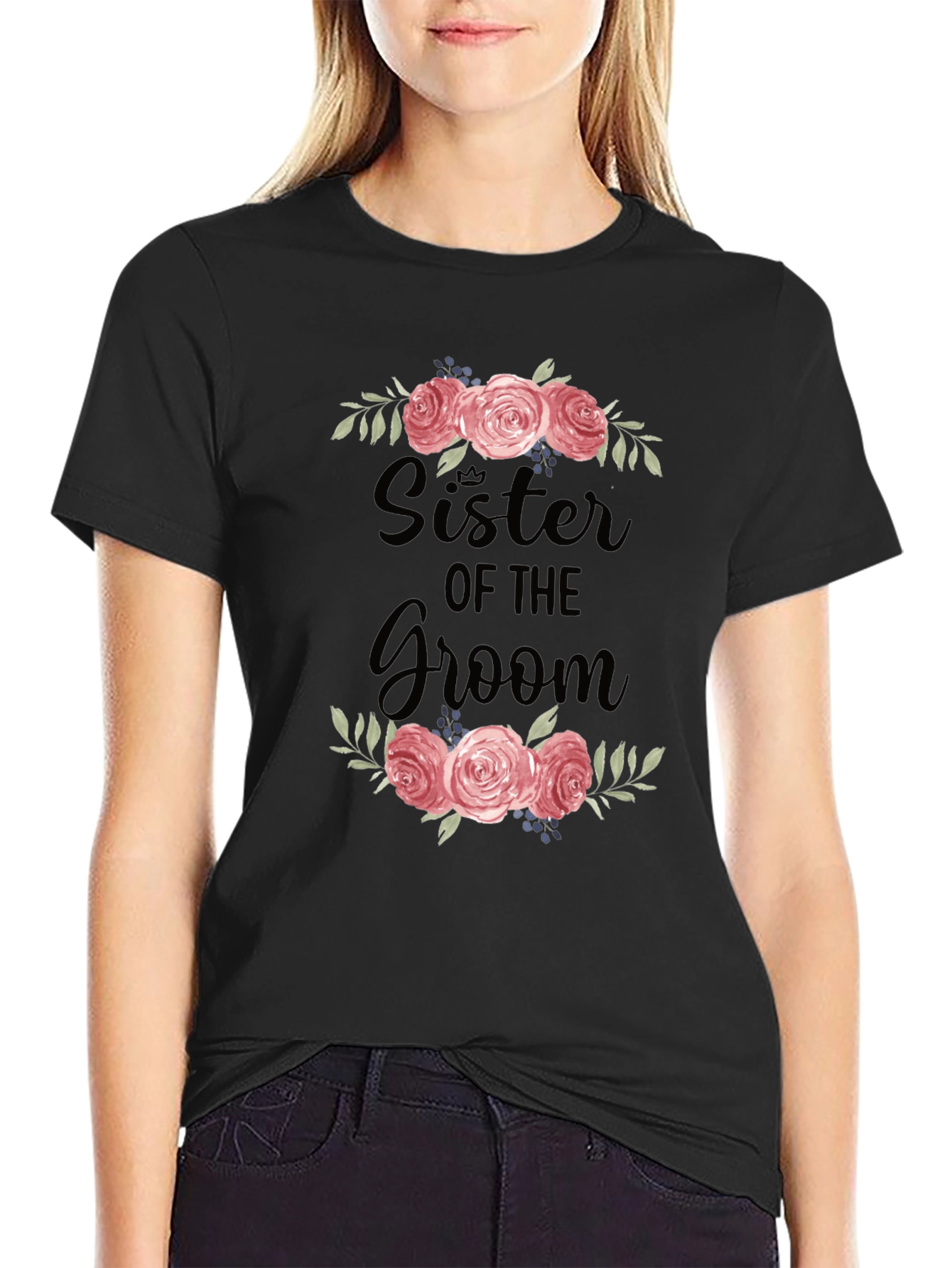 Sister of the Groom Floral T-Shirt