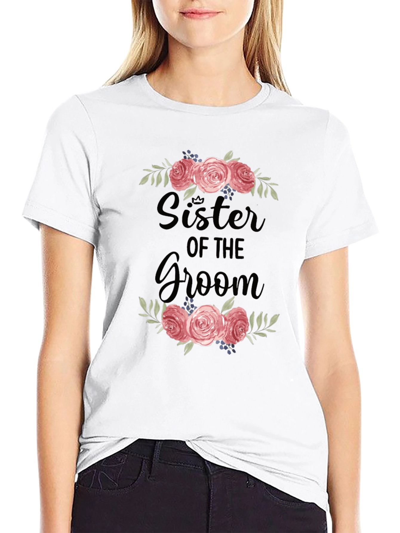 Sister of the Groom Floral T-Shirt