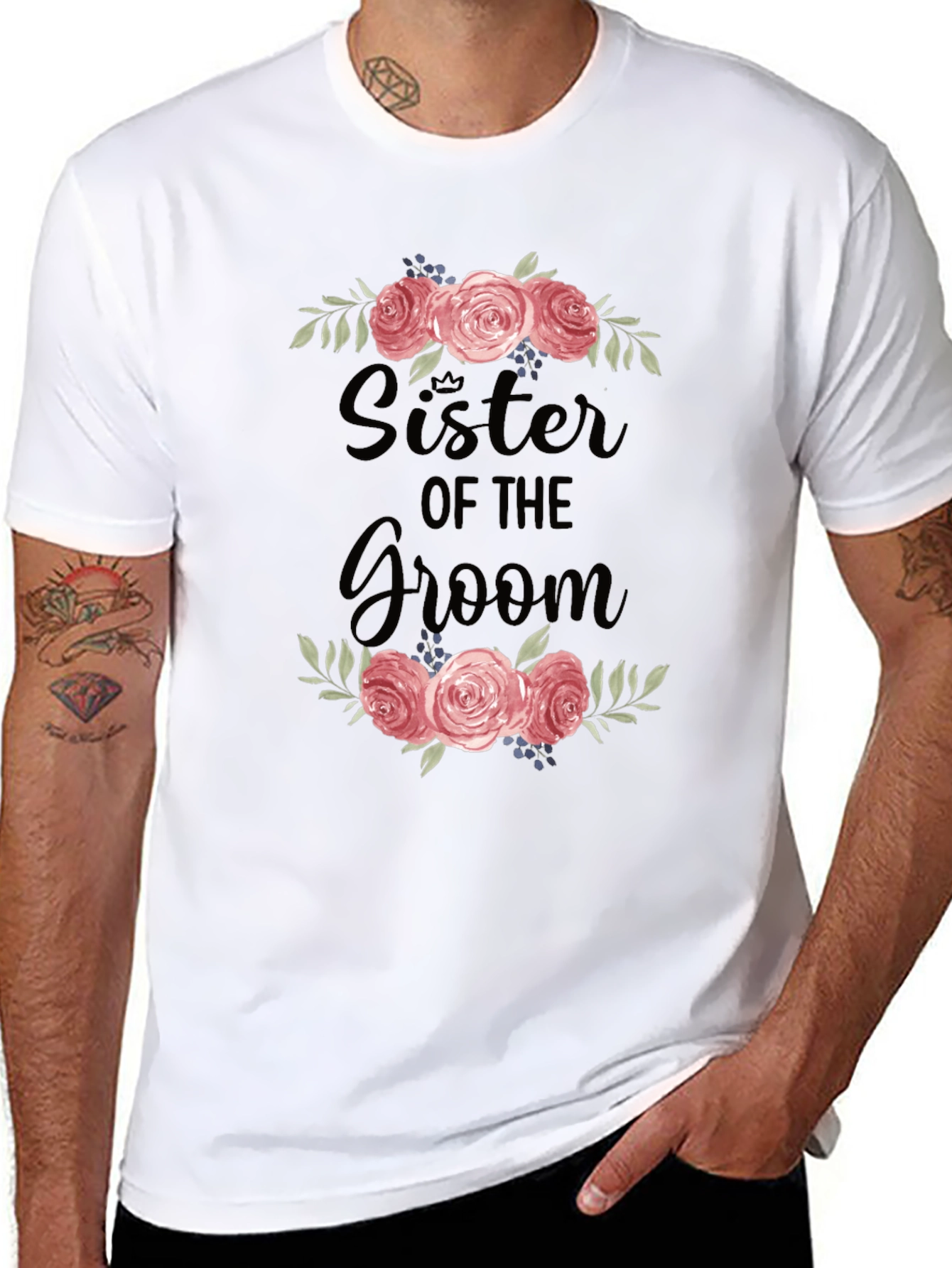 Sister of the Groom Floral T-Shirt