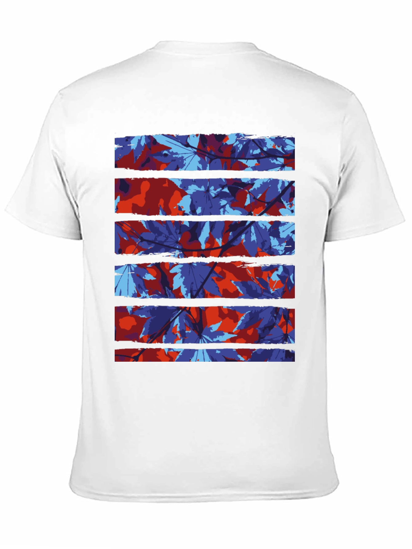 Abstract Leaf Print Black T-Shirt