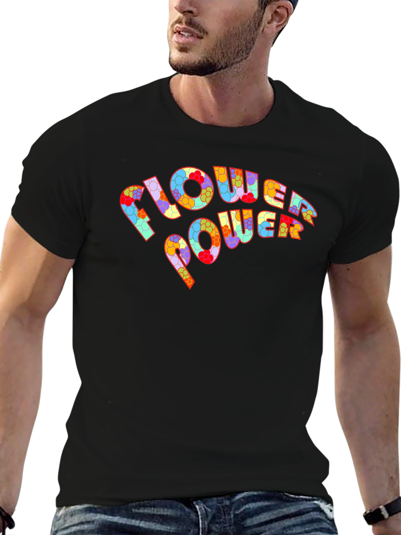 Flower Power Graphic T-Shirt - Retro Design