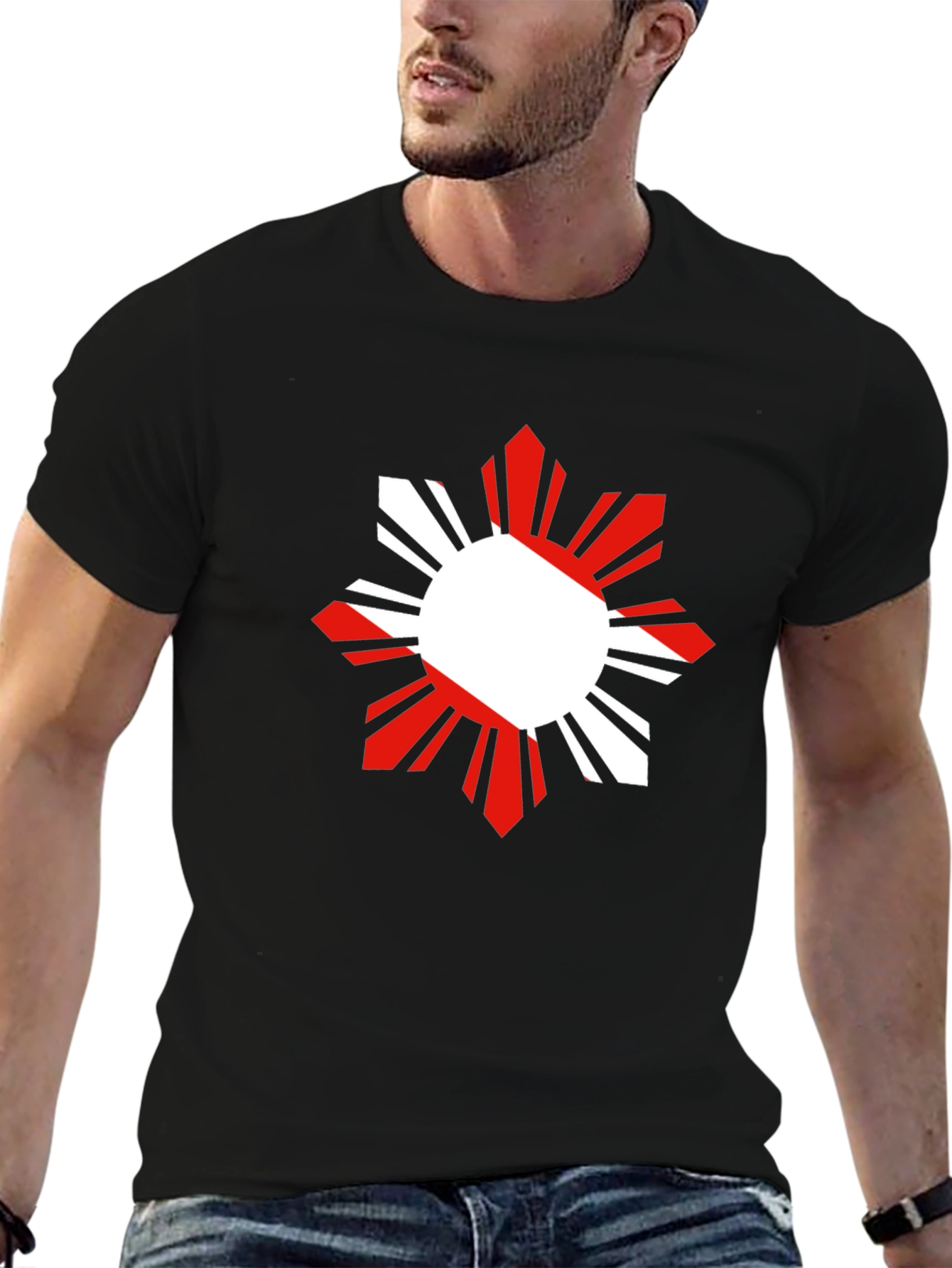 Filipino Sun Graphic Tee - Black
