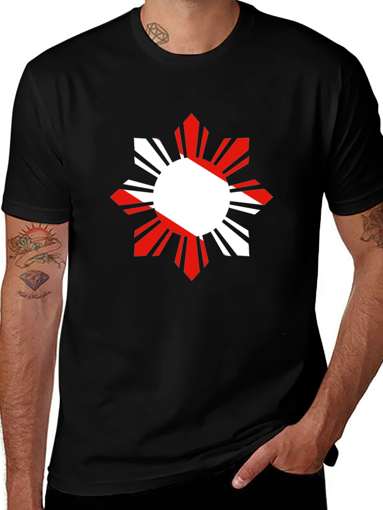 Filipino Sun Graphic Tee - Black