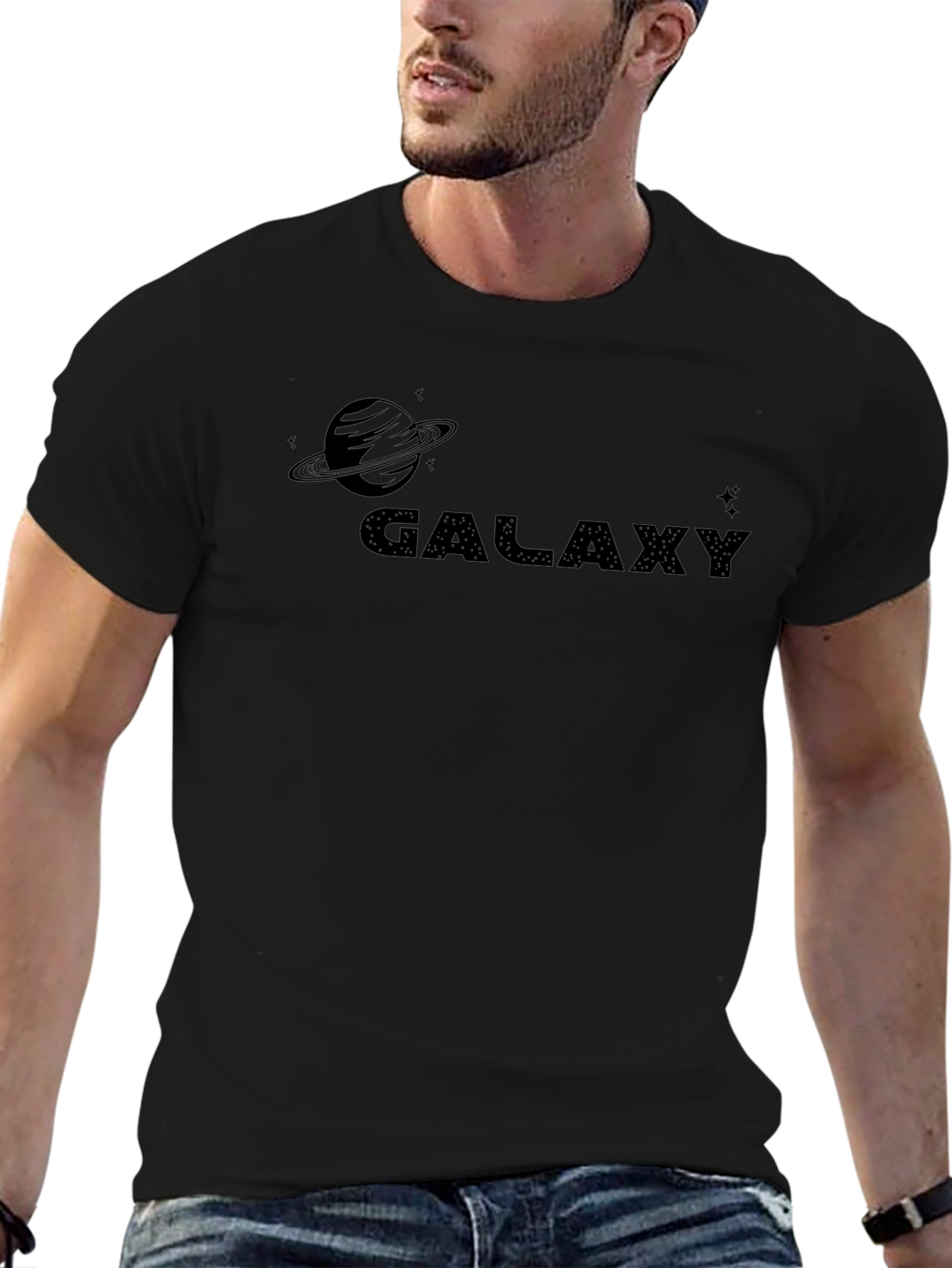 Galaxy Graphic Print Crew Neck T-Shirt
