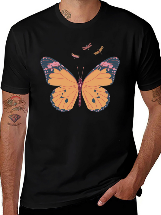 Butterfly Print Crew Neck T-Shirt