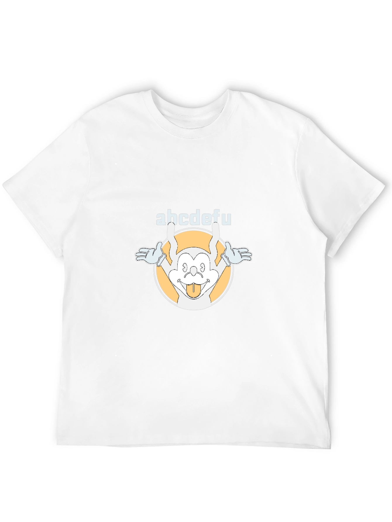 Funny abcdefu Cartoon Graphic Tee - Black