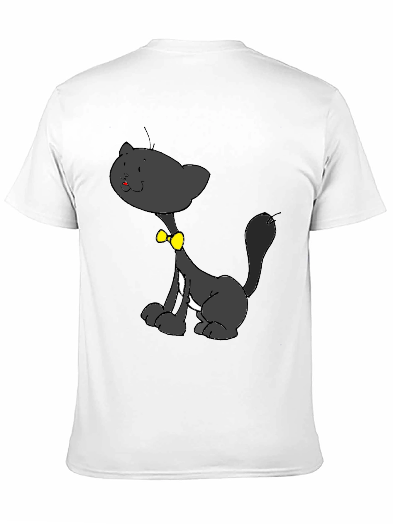 Cartoon Cat Graphic Black T-Shirt
