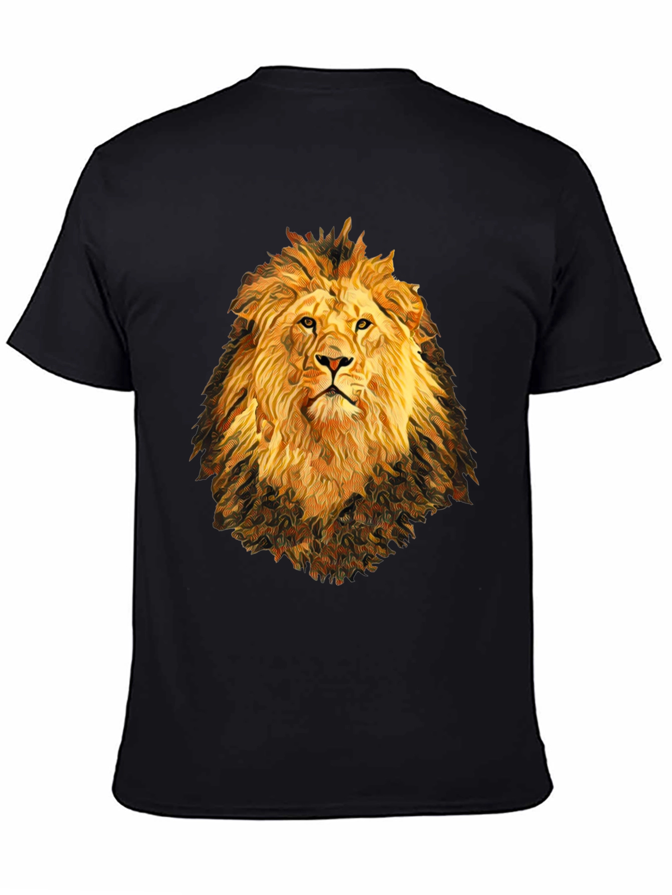 Lion Graphic Print Black T-Shirt