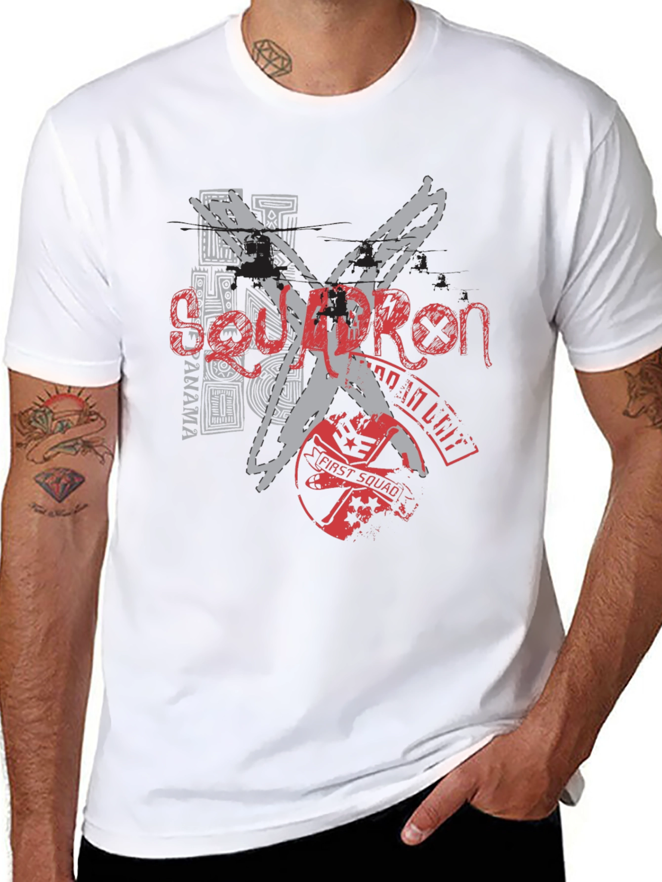Edgy Graphic Tee: Black T-Shirt with Bold Design