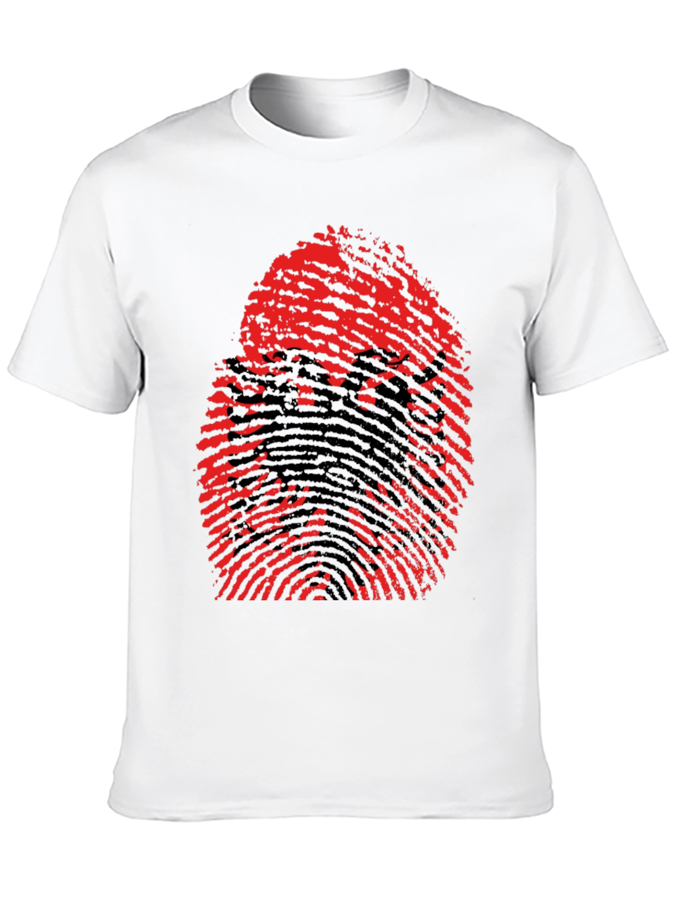 Albanian Eagle Fingerprint Graphic T-Shirt - Black