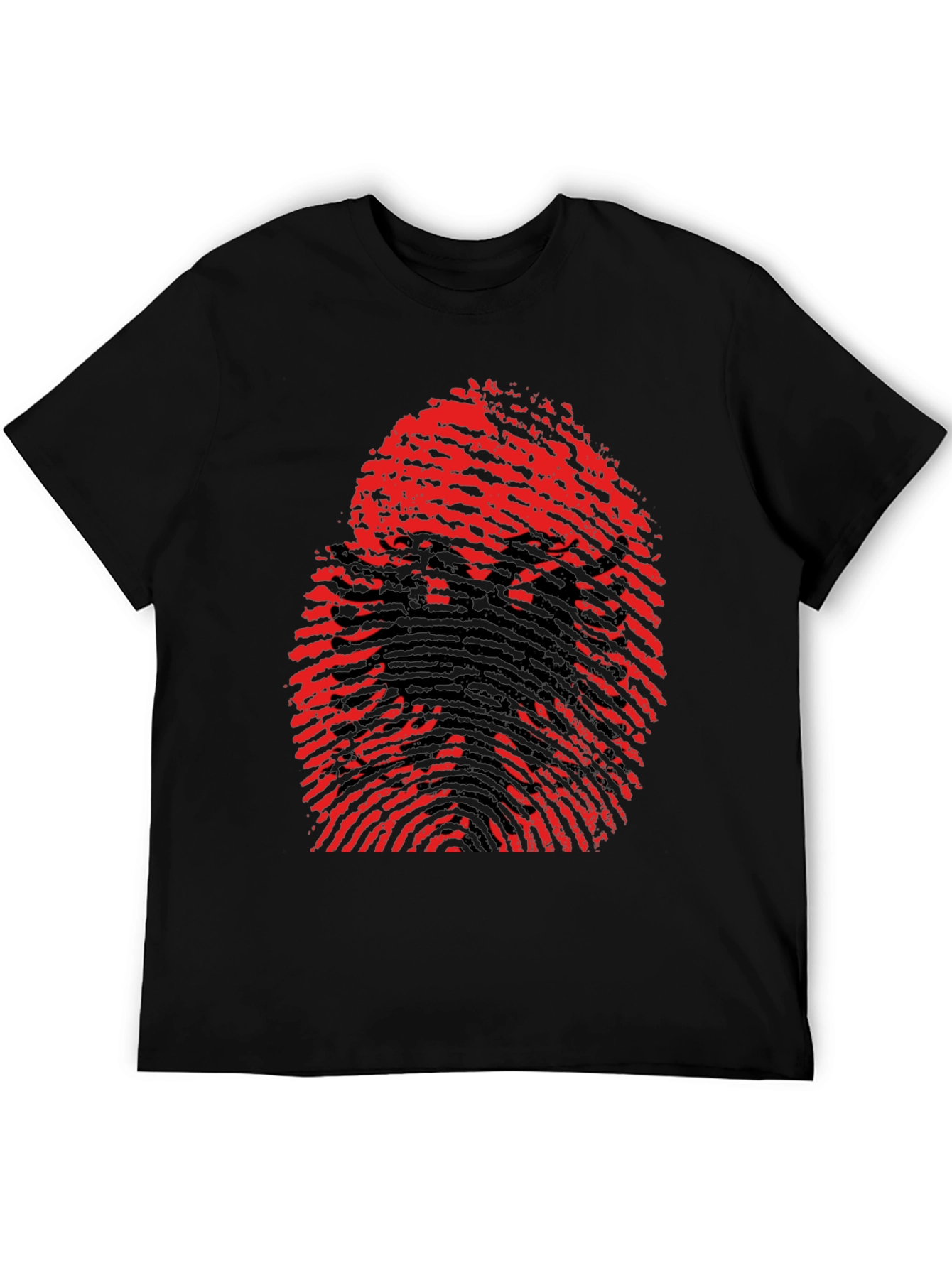 Albanian Eagle Fingerprint Graphic T-Shirt - Black