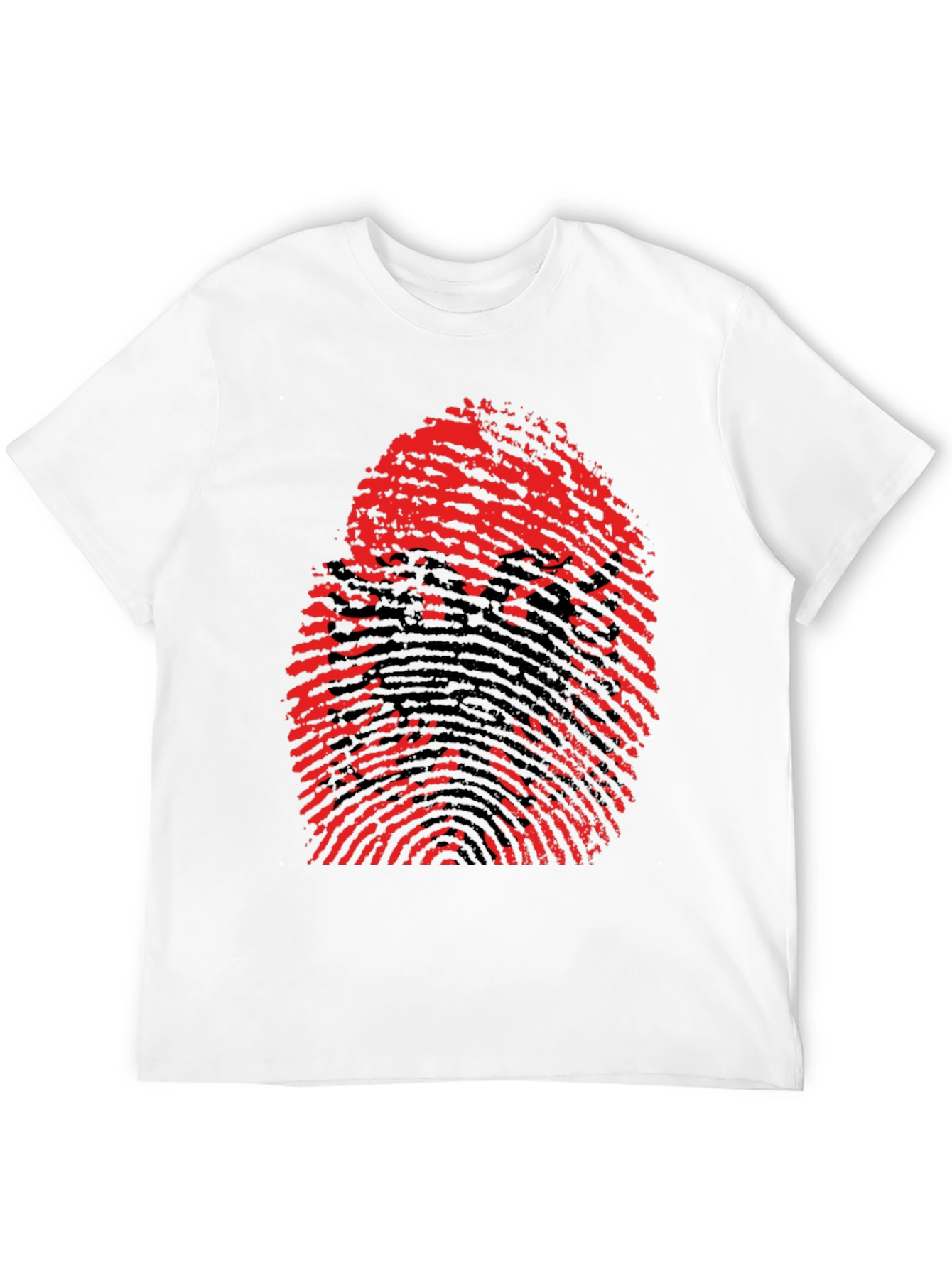 Albanian Eagle Fingerprint Graphic T-Shirt - Black