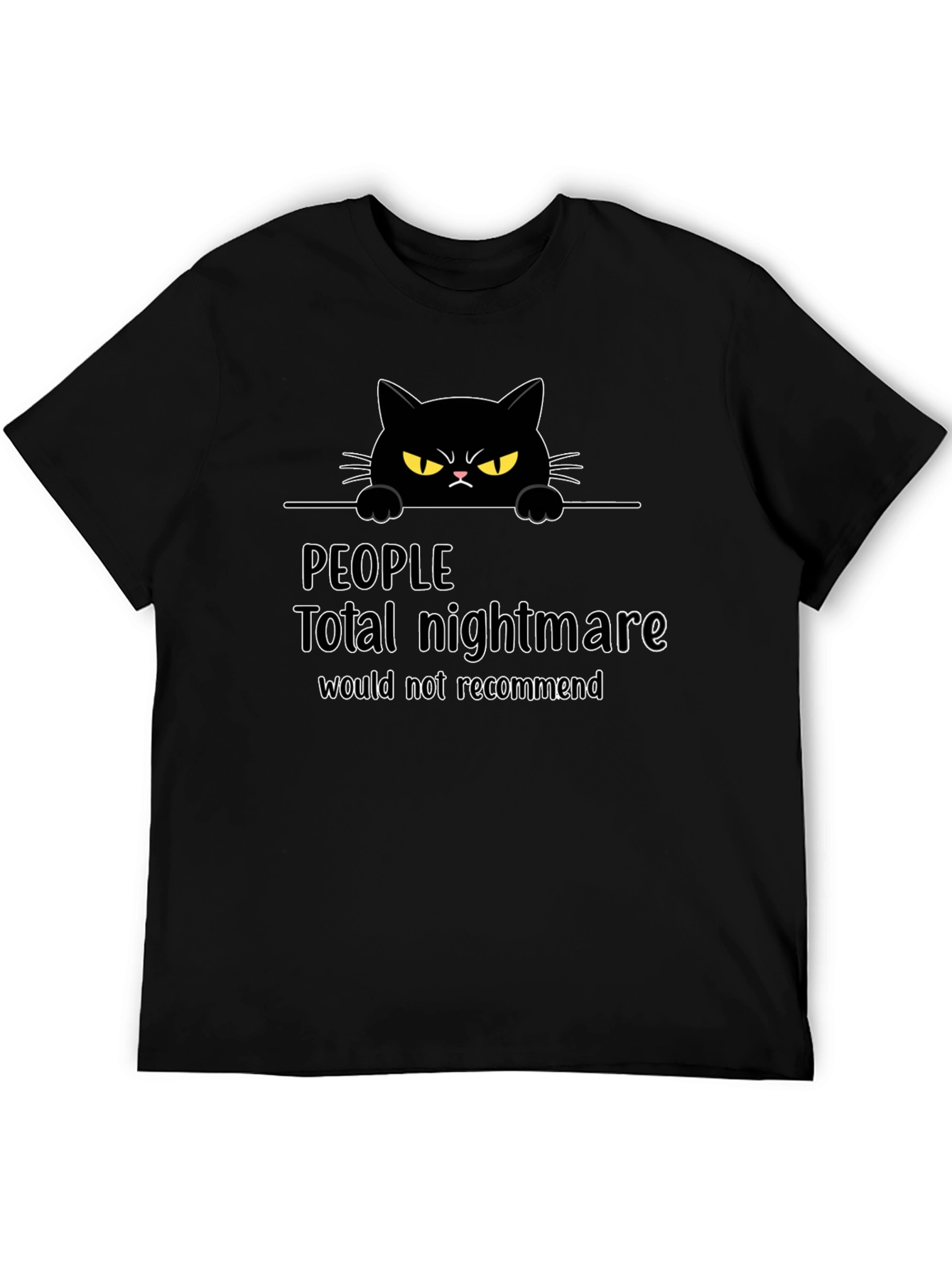 Funny Cat Graphic T-Shirt: Total Nightmare