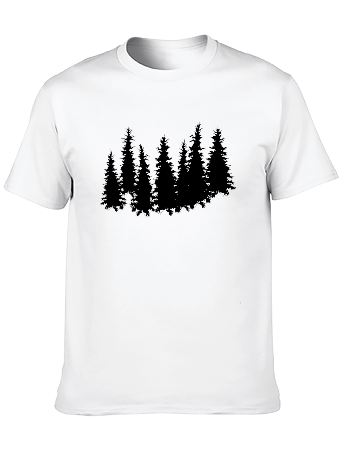 Nature Silhouette T-Shirt - Black Pine Tree Graphic Tee