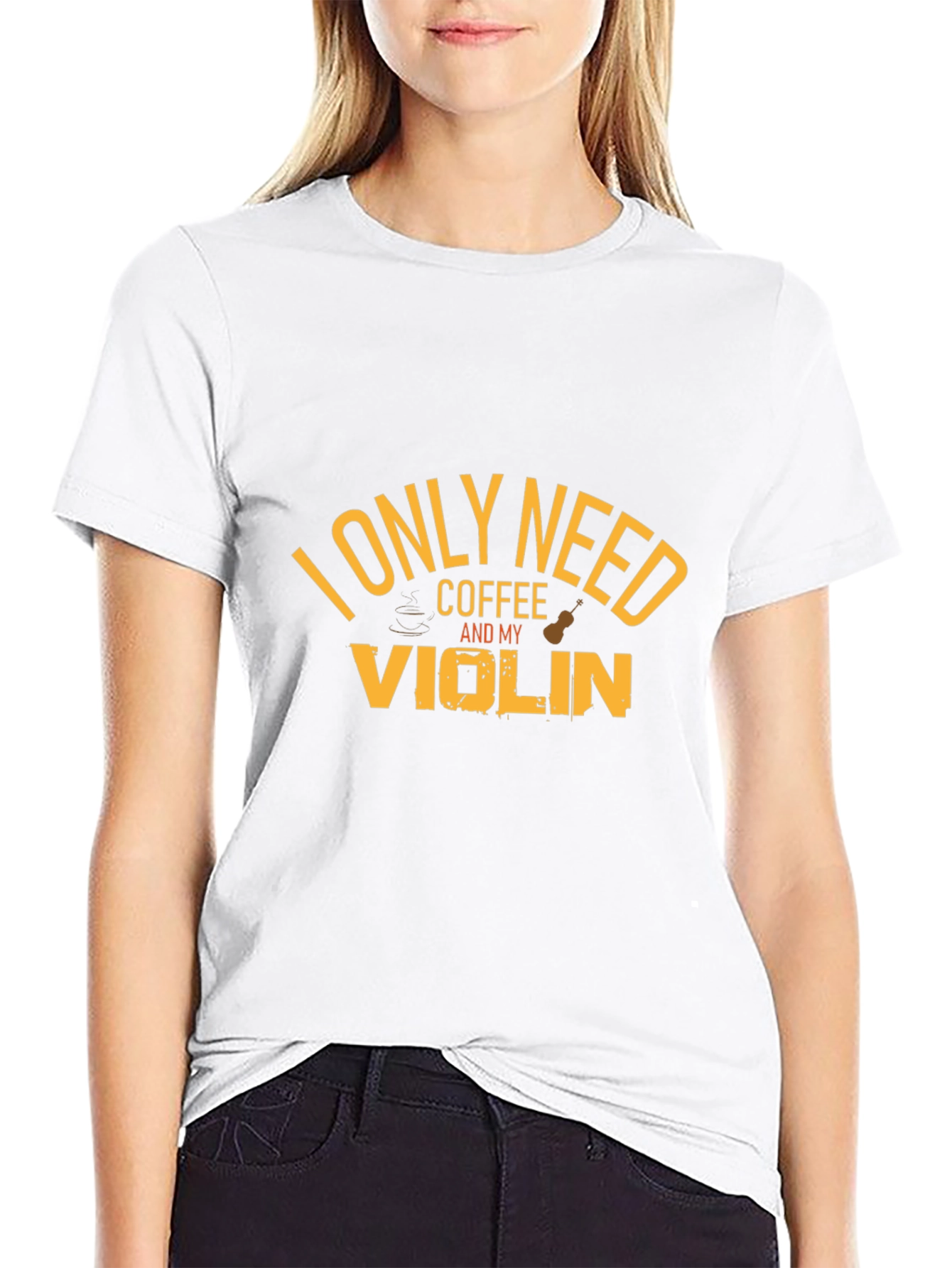 Coffee and Violin Graphic T-Shirt