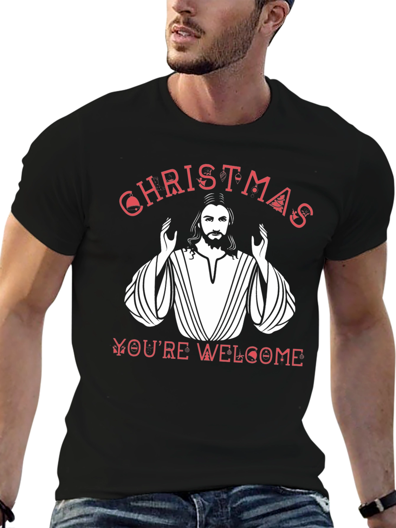Christmas Youre Welcome Jesus Graphic T-Shirt