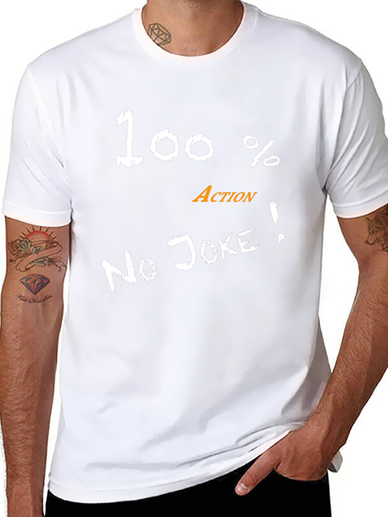 100% Action No Joke Mens Black T-Shirt