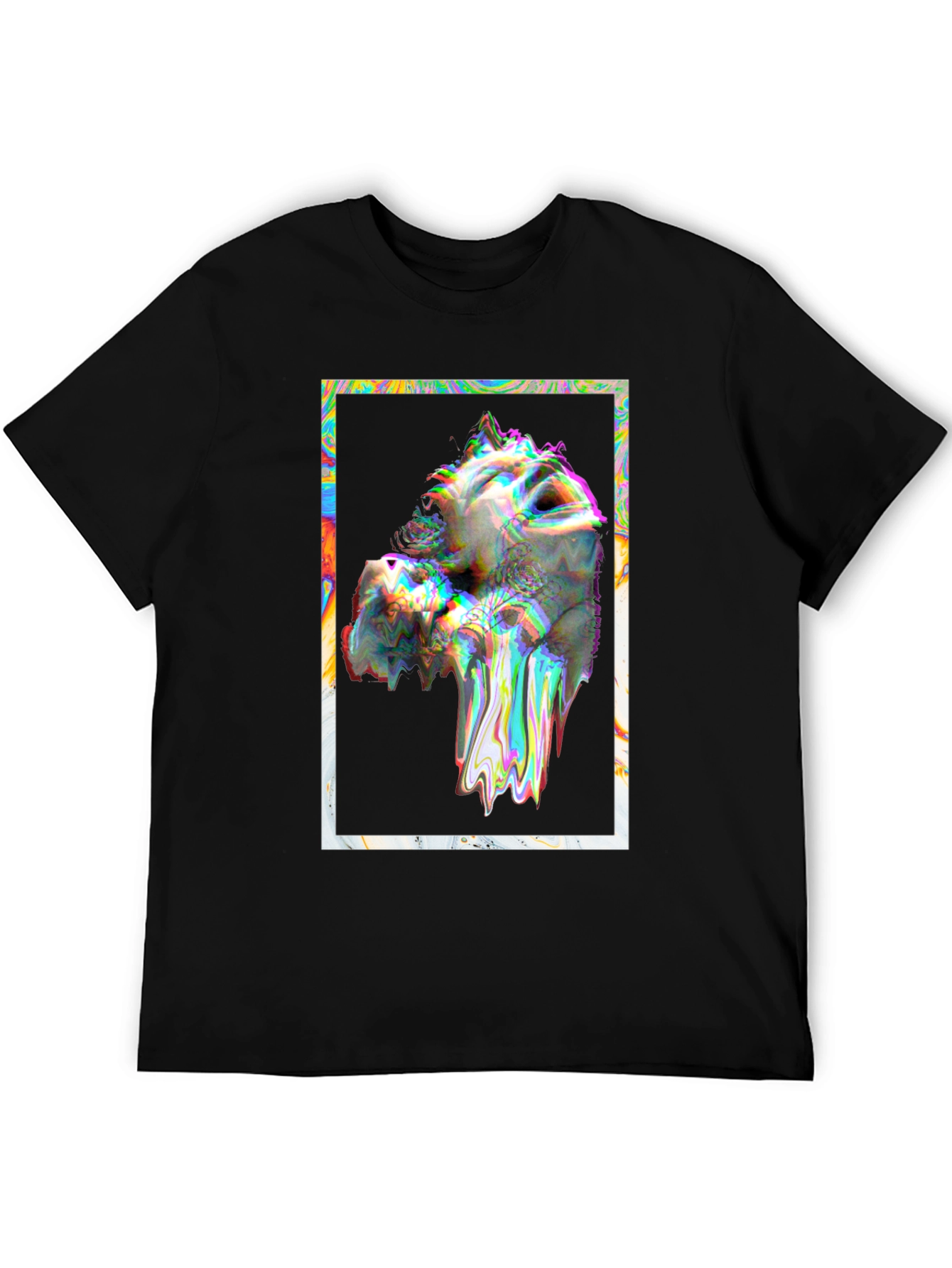 Glitch Art Graphic Tee - Black Unisex T-Shirt