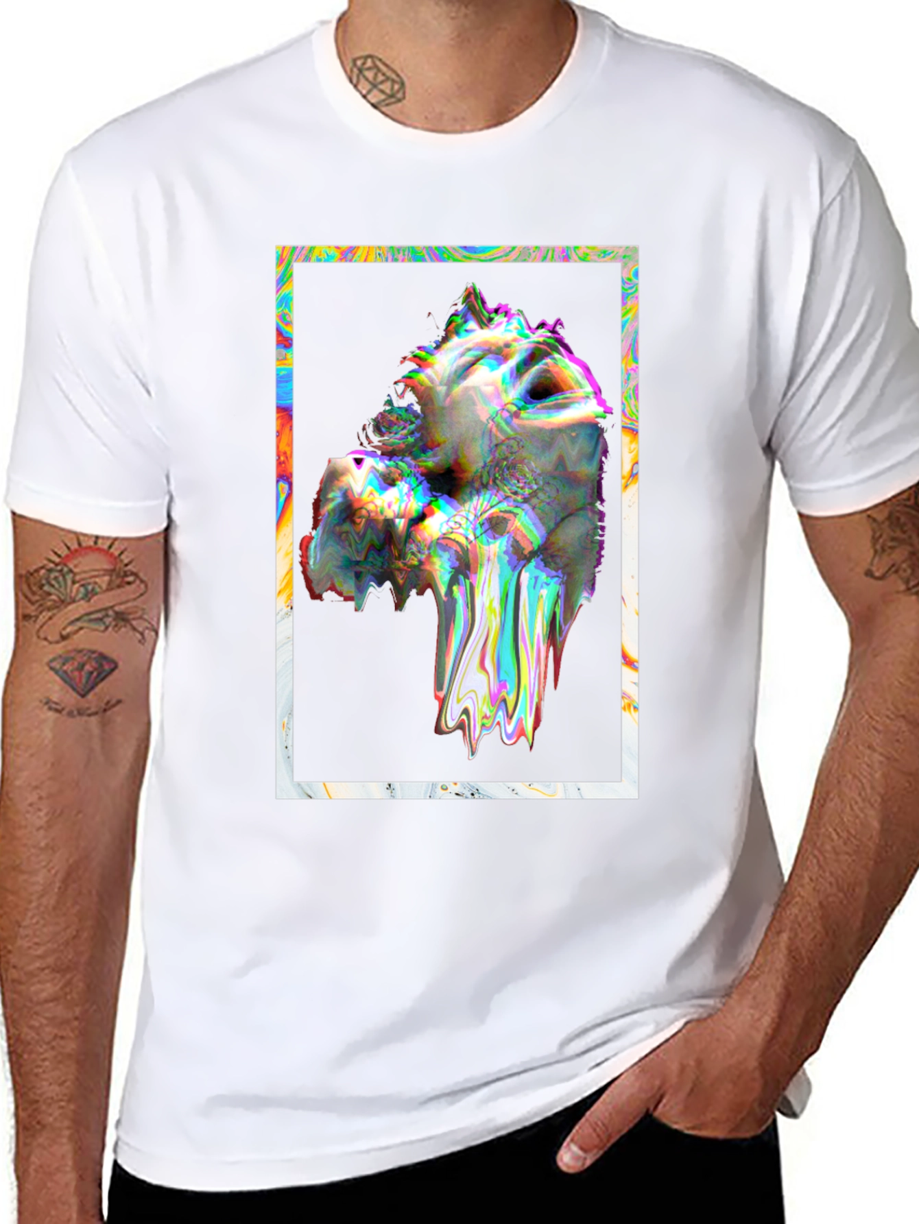 Glitch Art Graphic Tee - Black Unisex T-Shirt