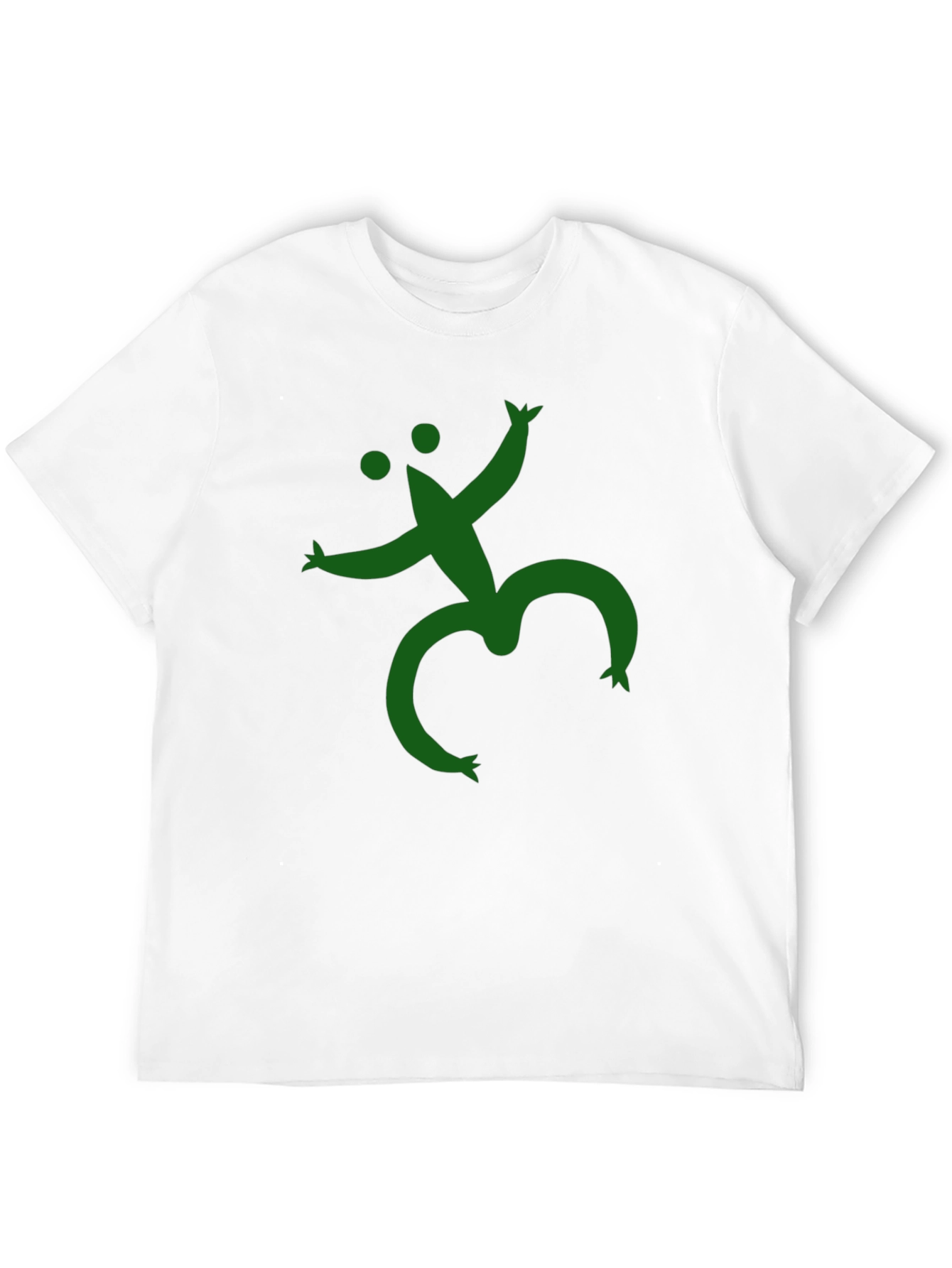 Funky Green Figure Black T-Shirt