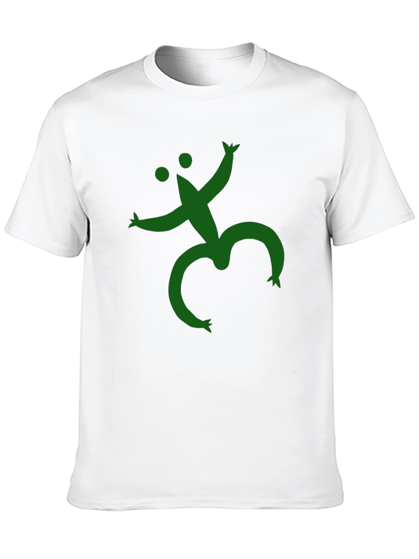 Funky Green Figure Black T-Shirt