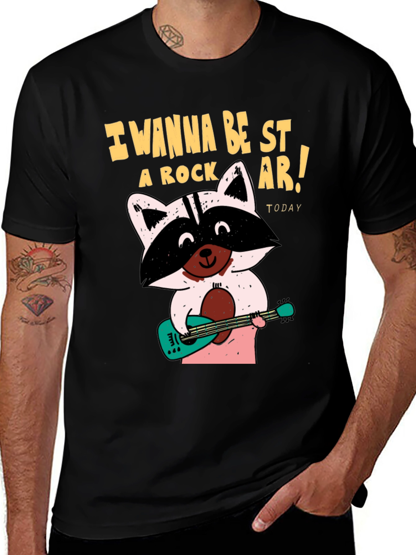 Rockstar Raccoon Graphic T-Shirt