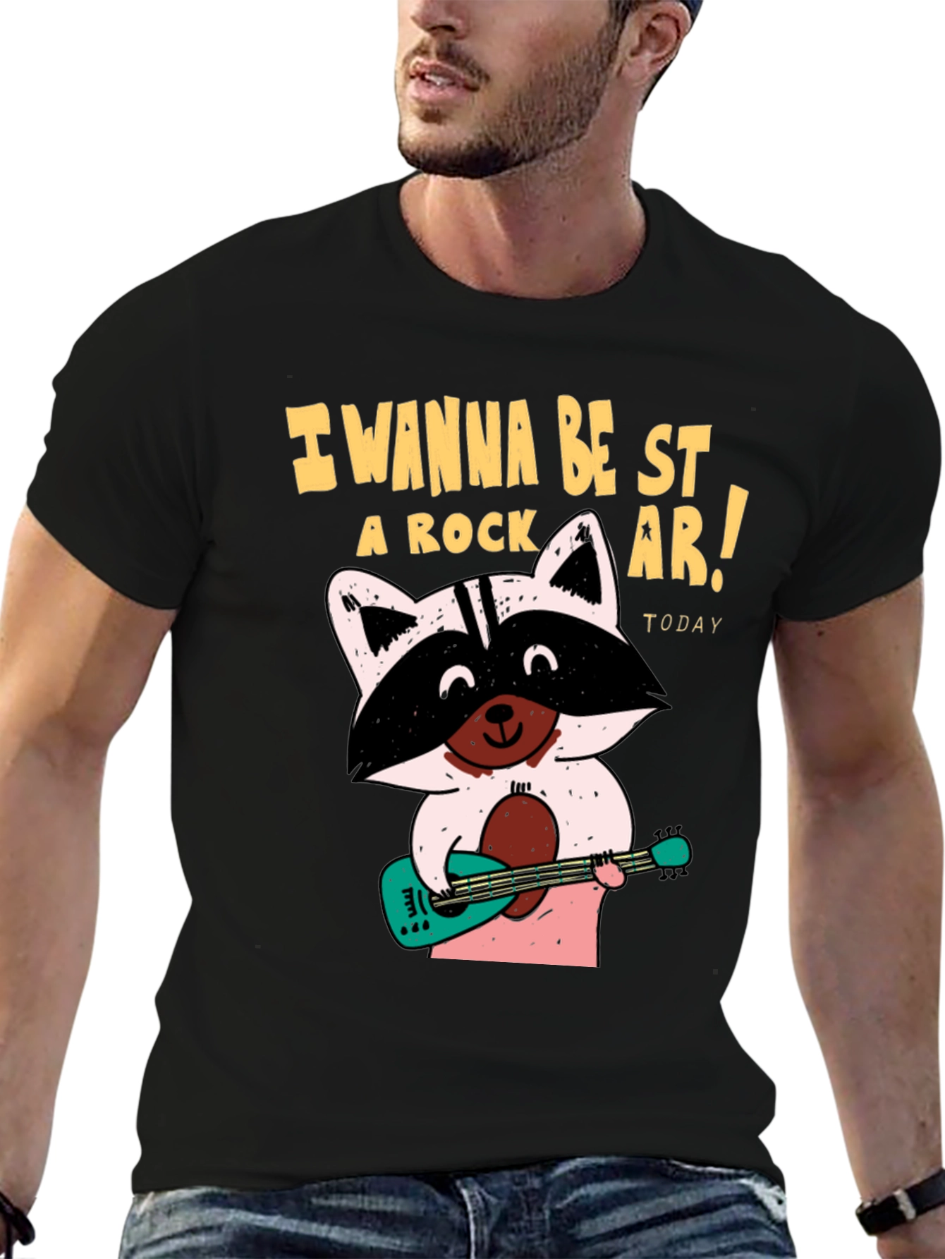 Rockstar Raccoon Graphic T-Shirt