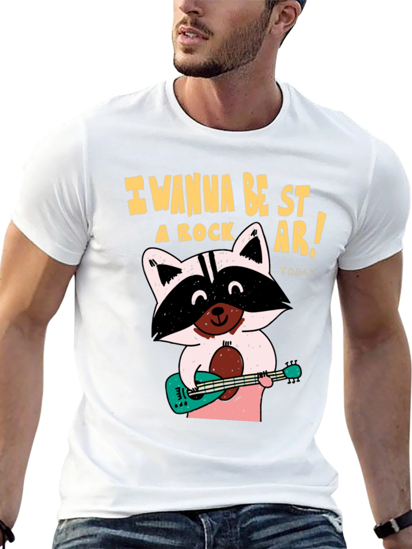 Rockstar Raccoon Graphic T-Shirt