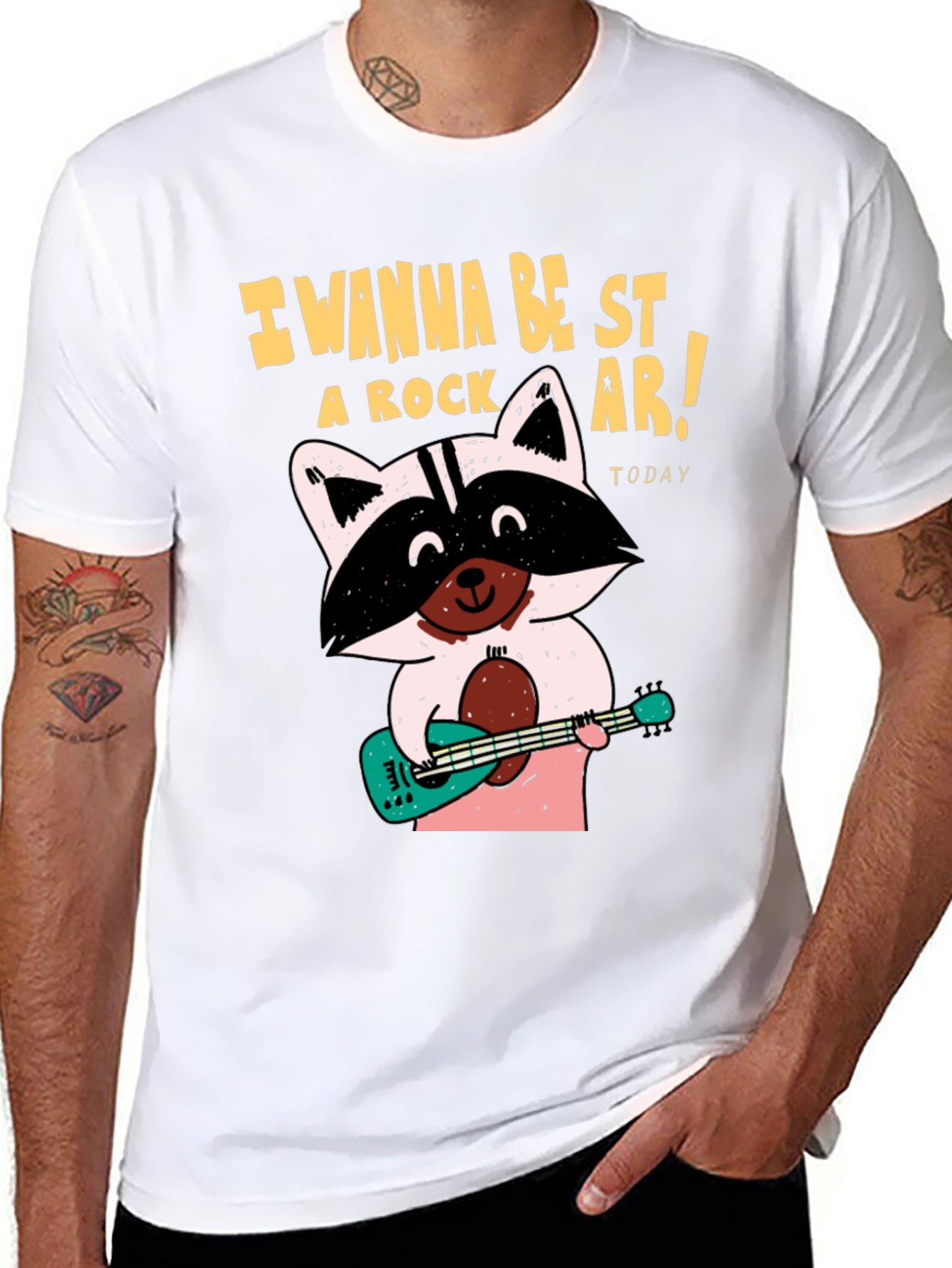 Rockstar Raccoon Graphic T-Shirt