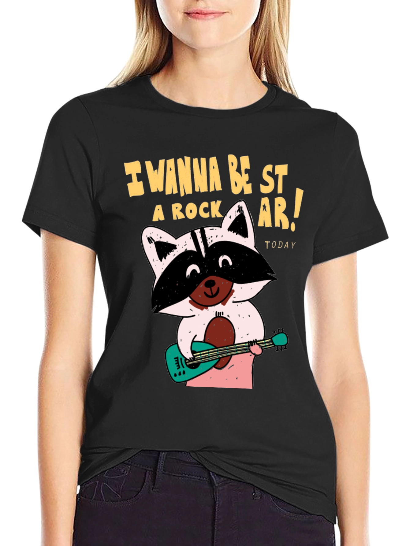 Rockstar Raccoon Graphic T-Shirt