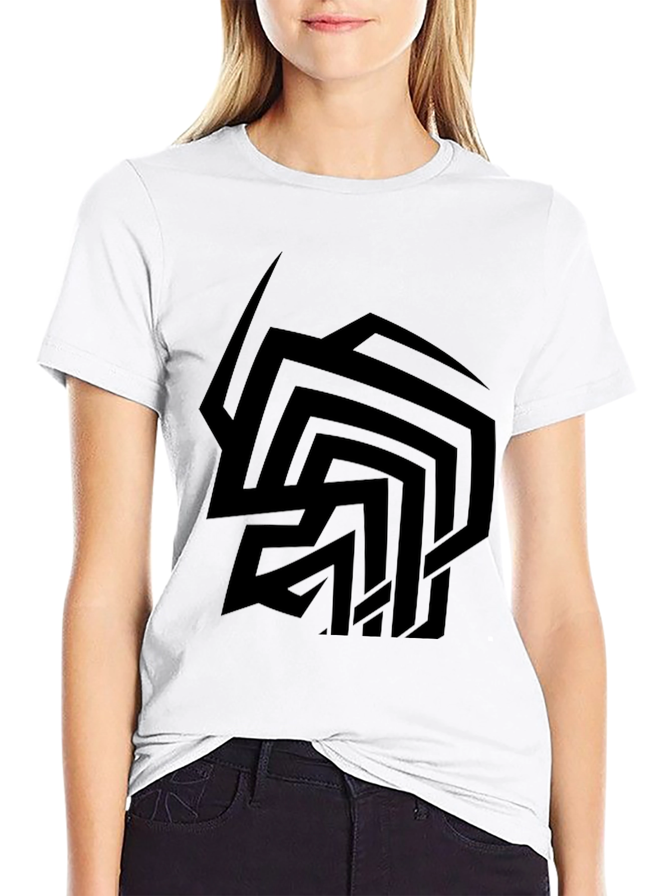 Abstract Graphic Print Mens Black T-Shirt