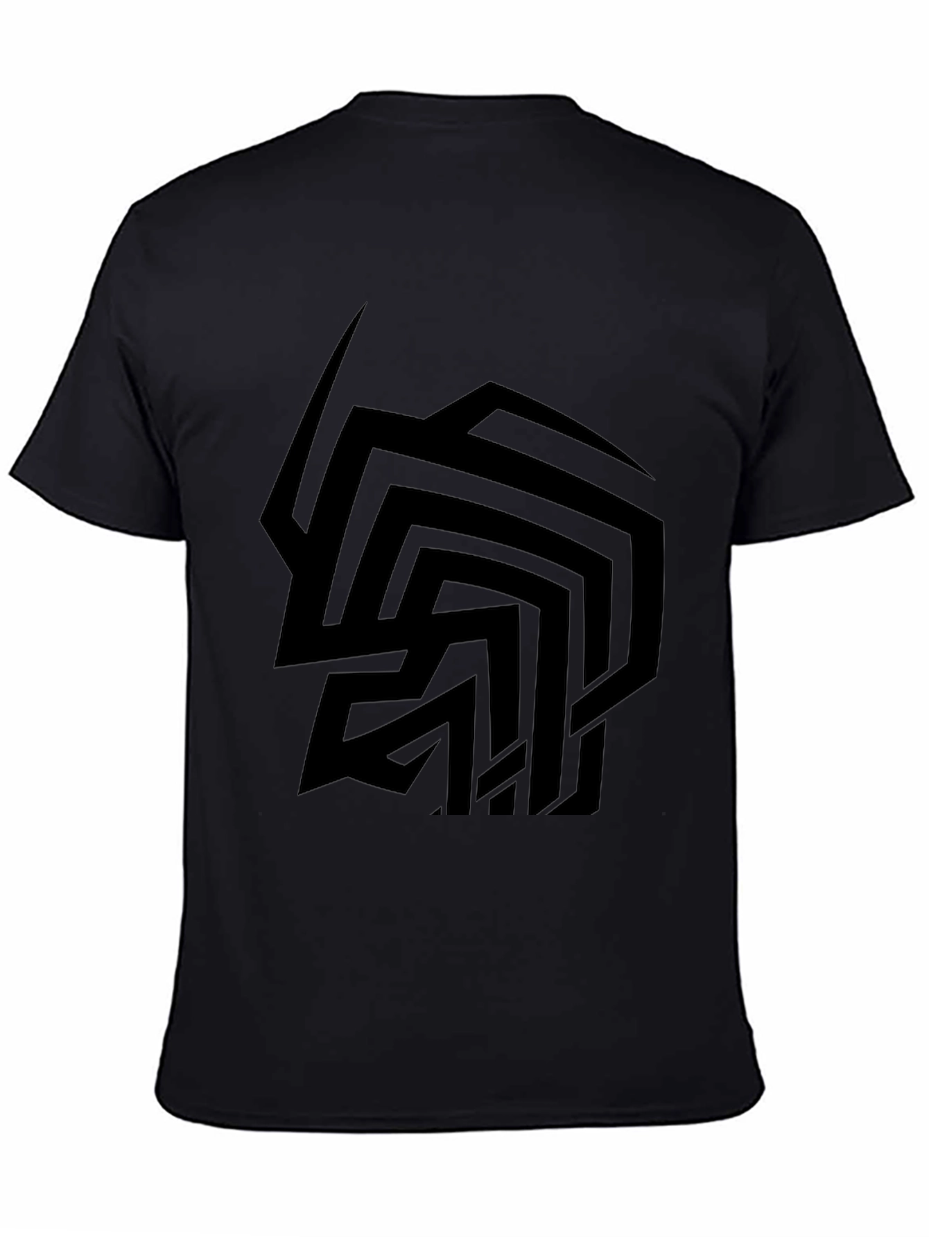 Abstract Graphic Print Mens Black T-Shirt