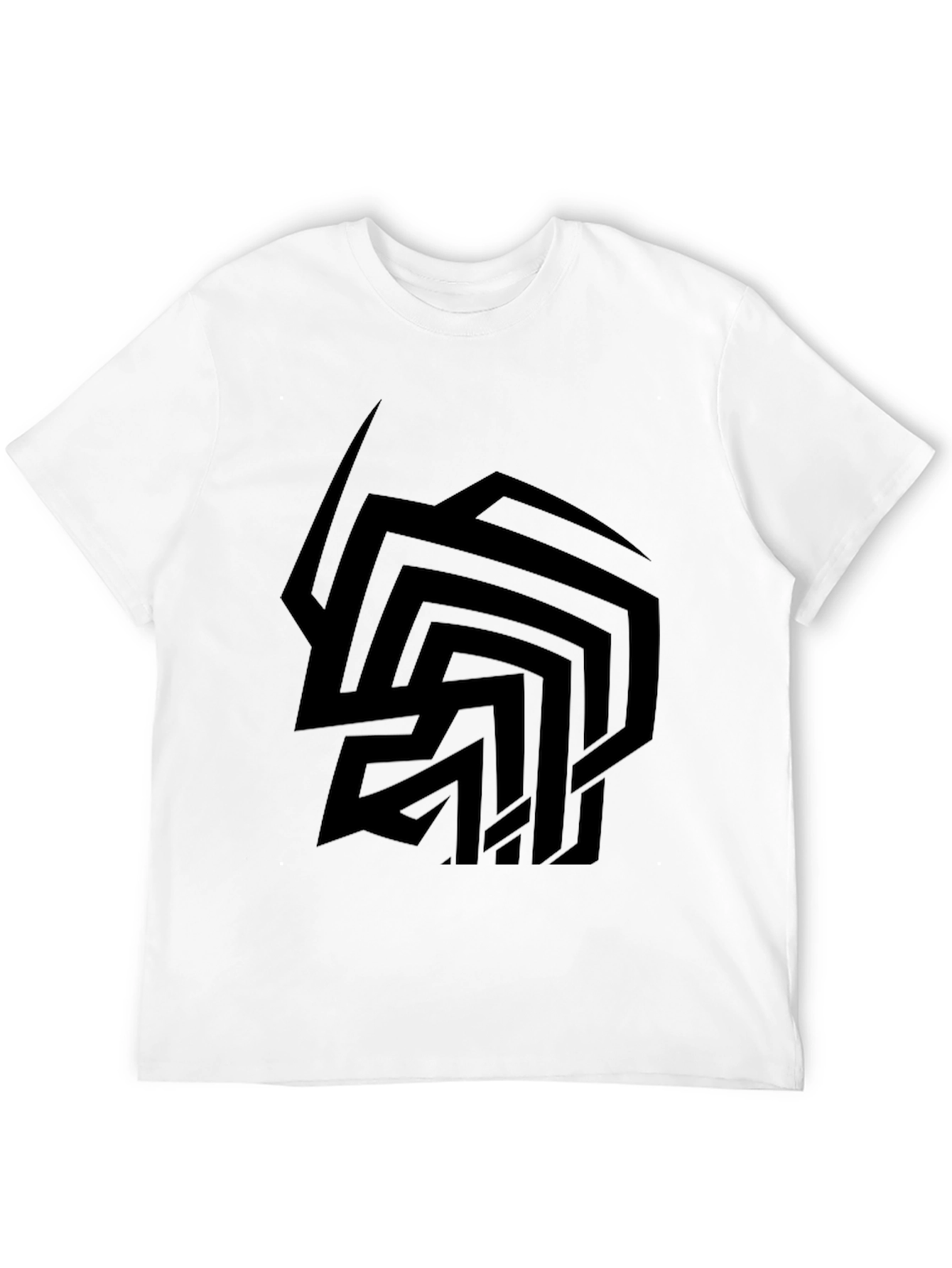 Abstract Graphic Print Mens Black T-Shirt